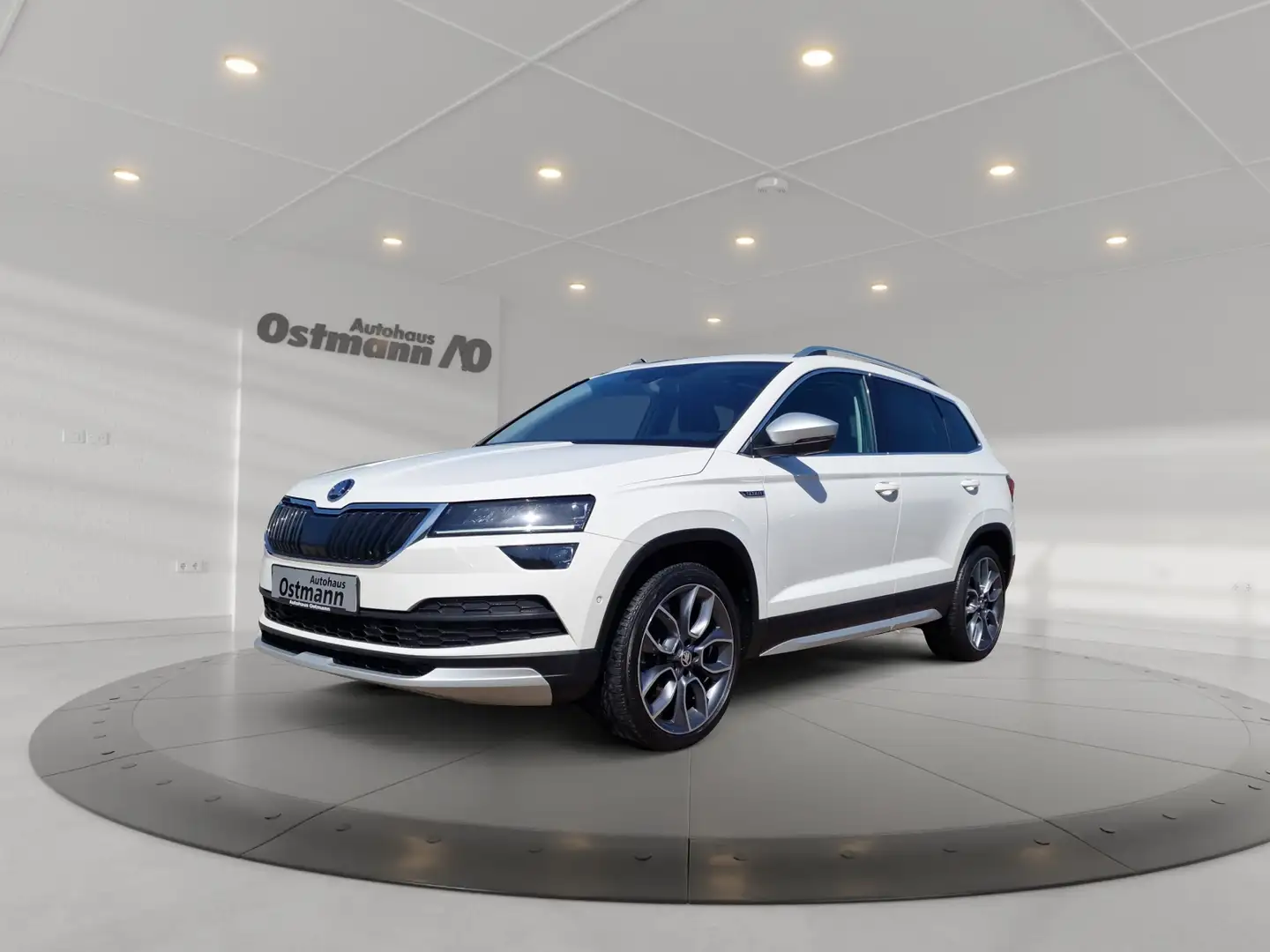 Skoda Karoq 2.0 TDI DSG Scout AHK PANO ACC NAV KAM Weiß - 1