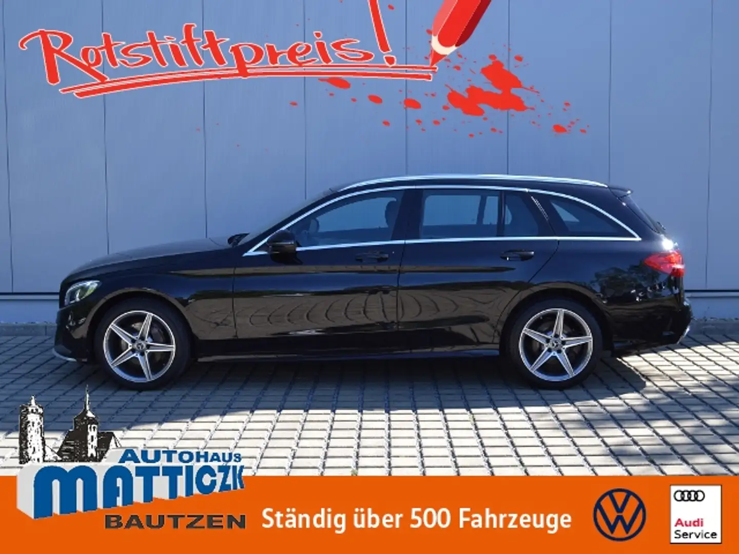 Mercedes-Benz C 180 T CGI Autom. AMG Line SPORT-PAKET/LED/NAVI/PARK-P Negro - 2