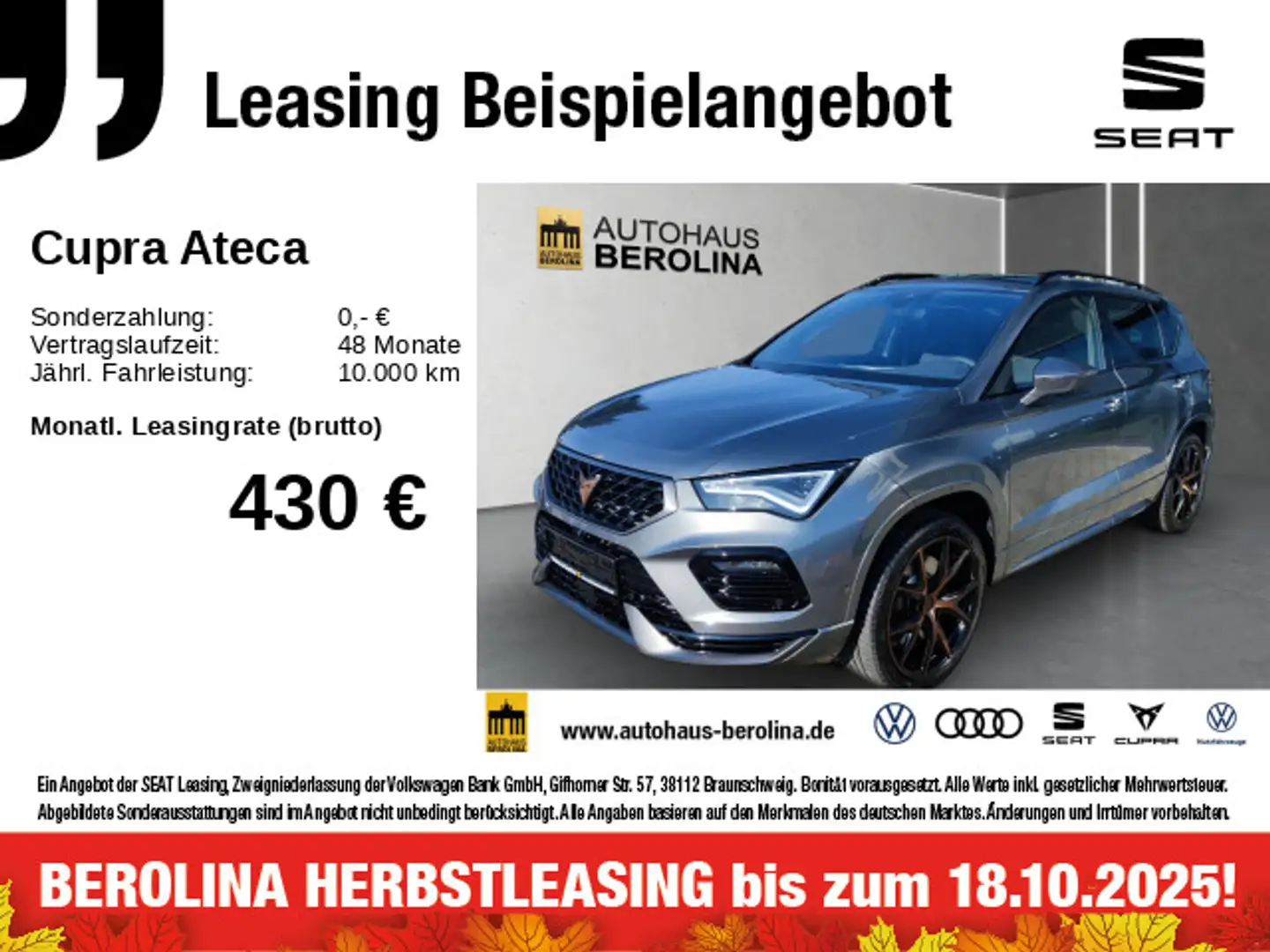 CUPRA Ateca 2.0 TSI 4D VZ DSG *PANO*BEATS*AHK*ACC*SHZ* Grijs - 1