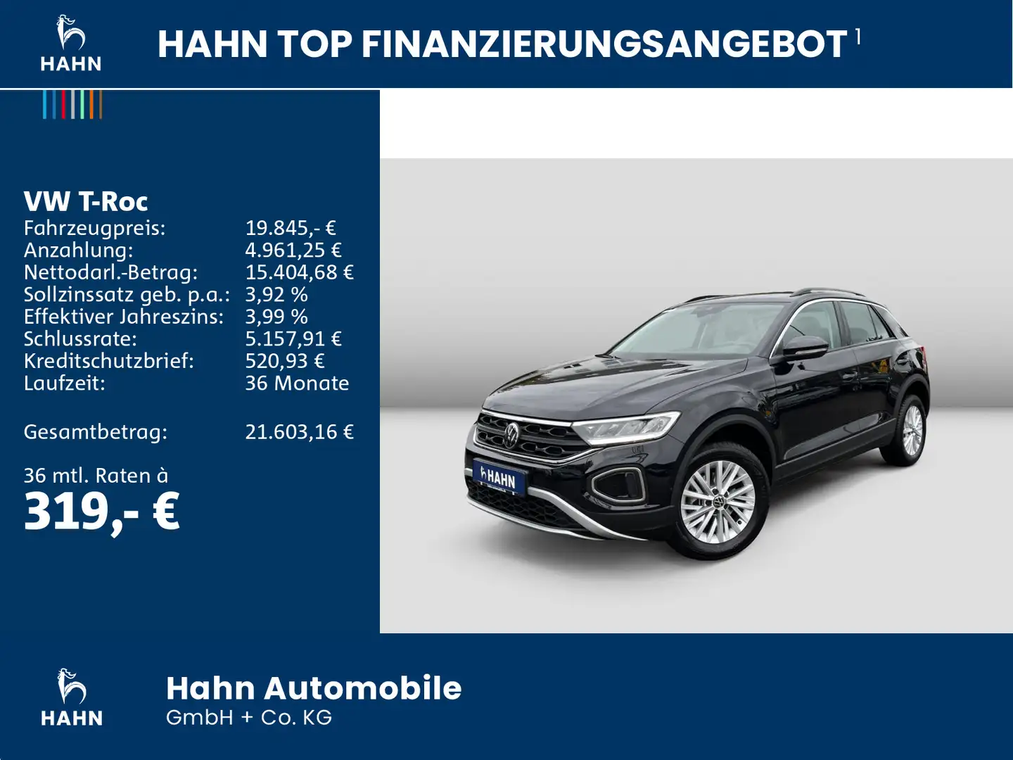 Volkswagen T-Roc 1,0TSI Life LED SITZHZ PARKLENK KLIMA SPUR Zwart - 2