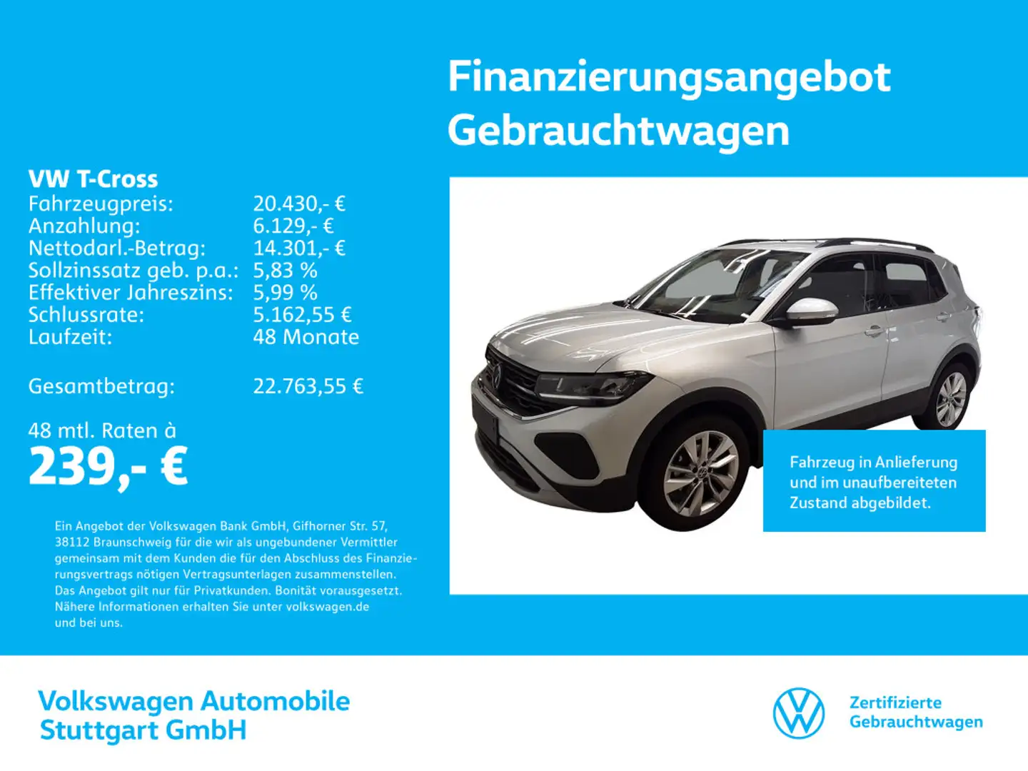 Volkswagen T-Cross T-CROSS Life 1.0 TSI 70kW Silber - 1