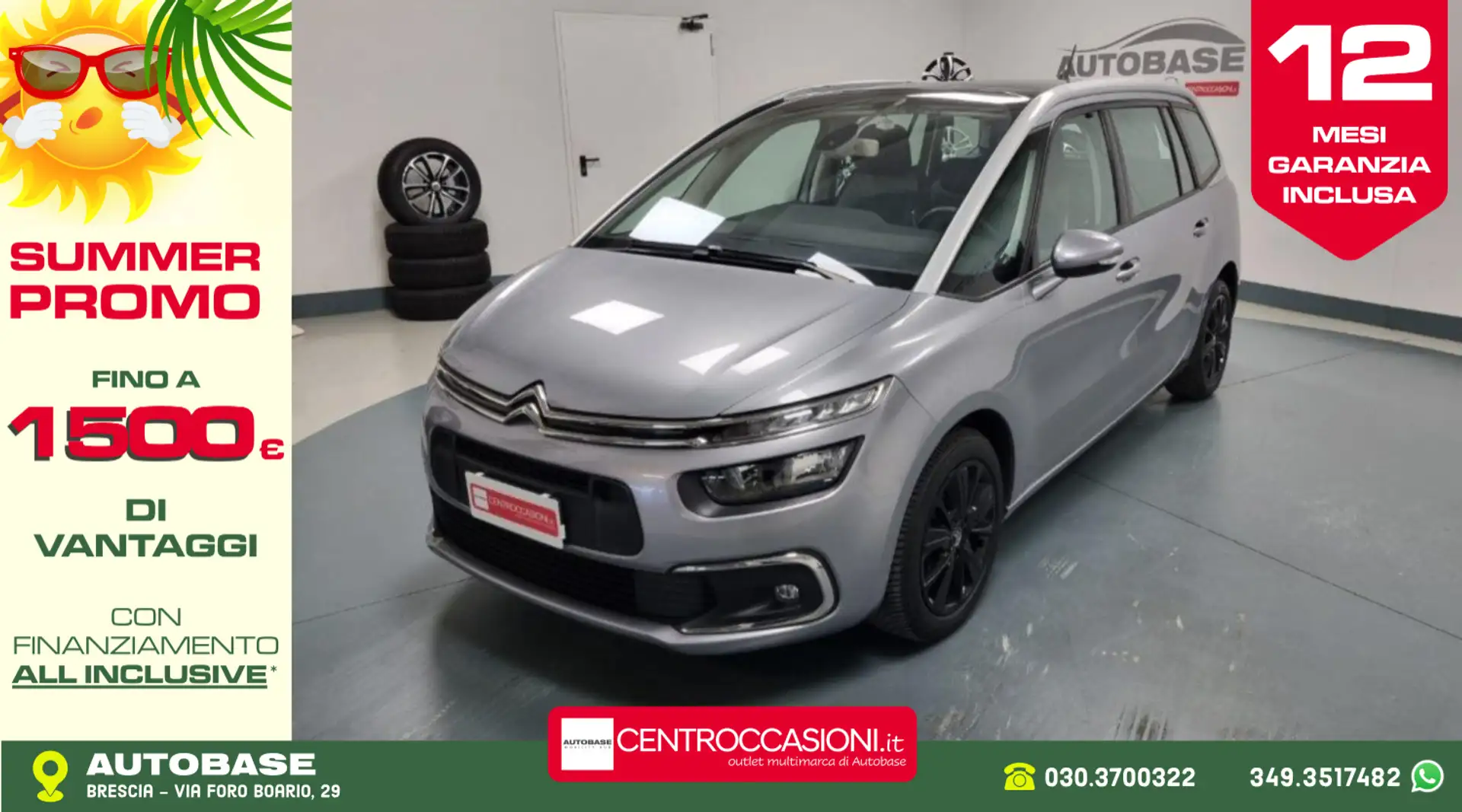 Citroen Grand C4 SpaceTourer 2.0 bluehdi Feel s&s 160cv eat8 srebrna - 1
