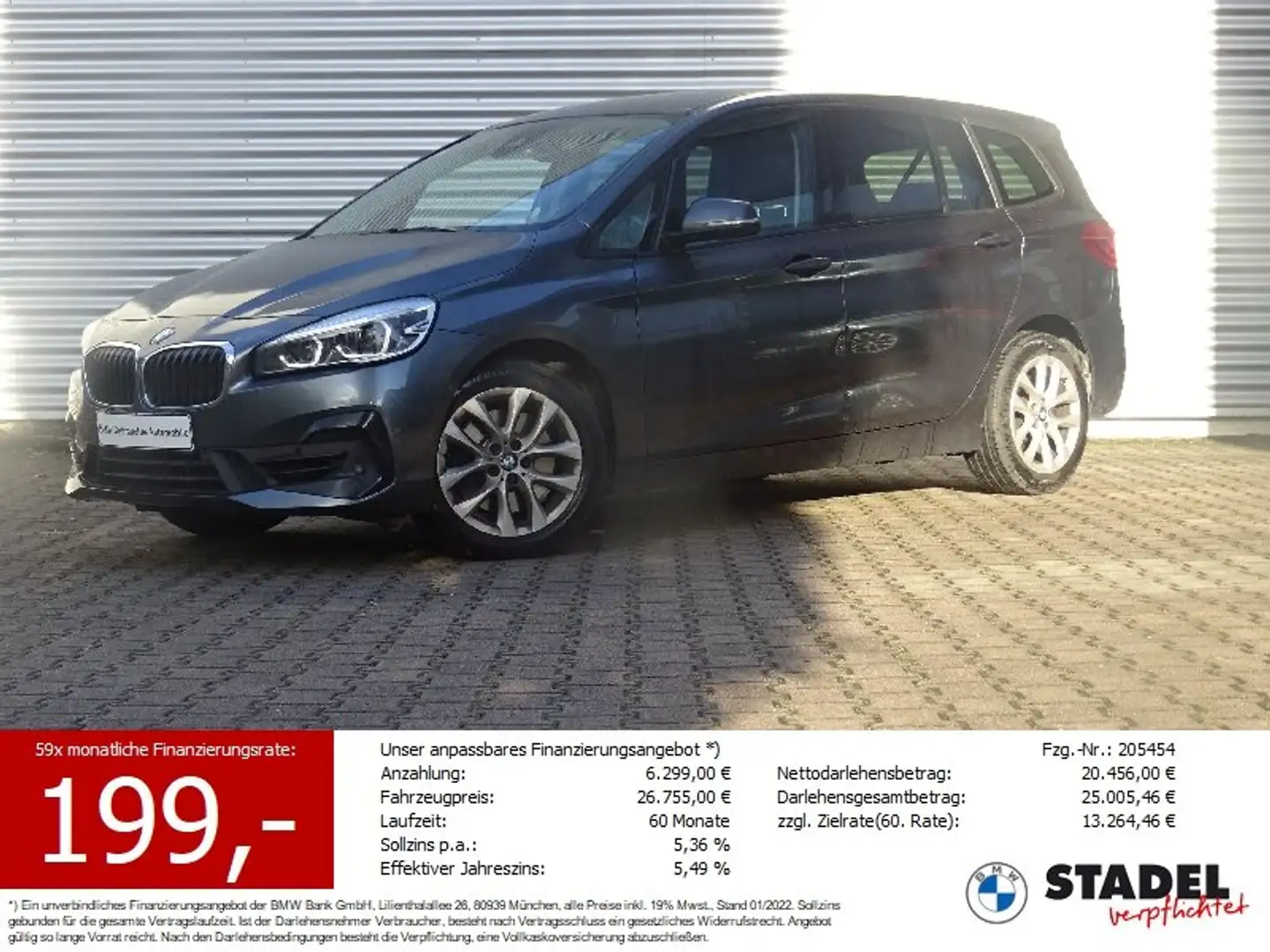 BMW 220 i Gran Tourer Advantage LED Navi 7Sitzer HiFi Gris - 1
