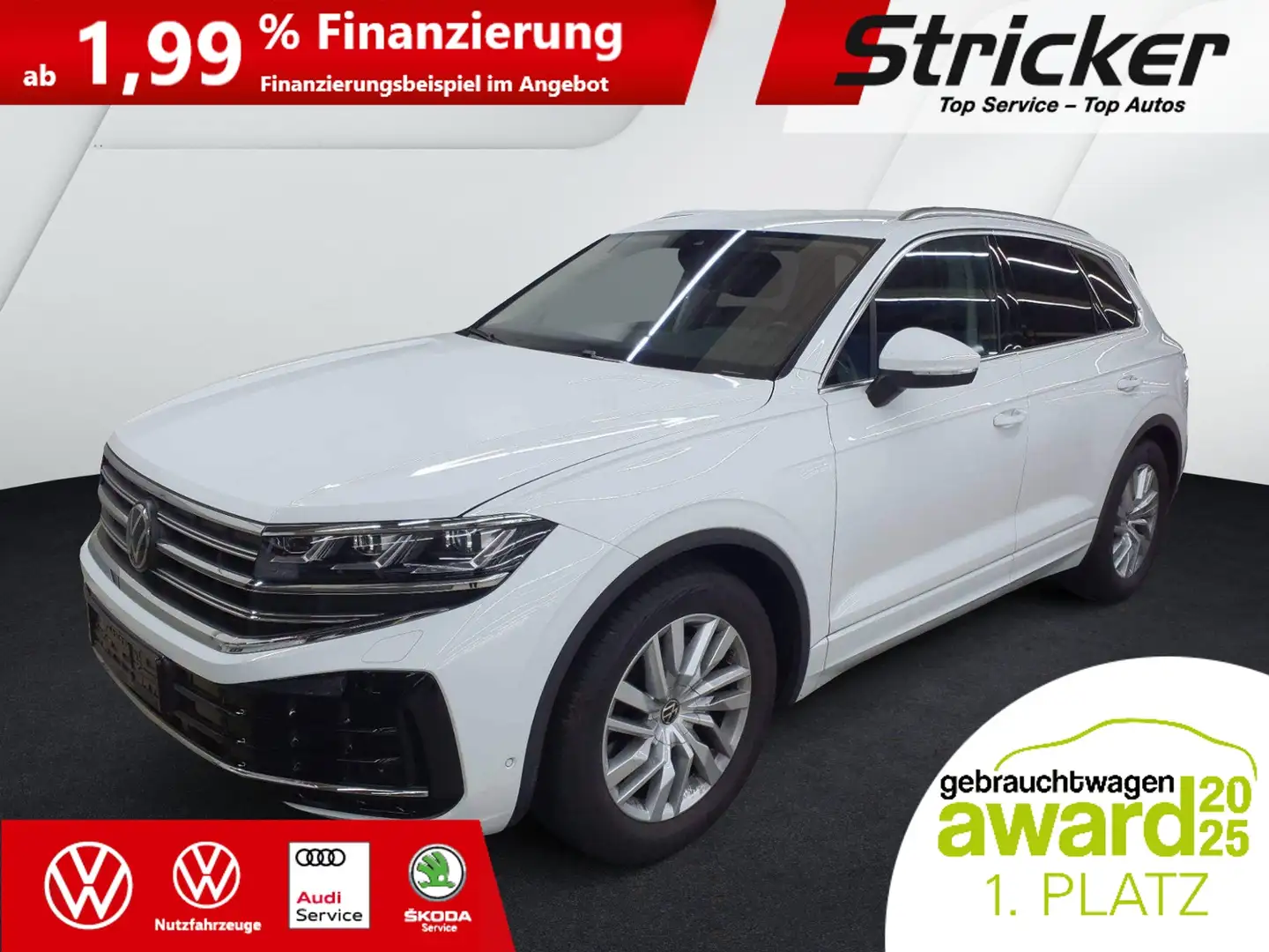 Volkswagen Touareg Elegance 3.0TDI 462,-ohne Anzahlung AHK Luft App- Weiß - 2