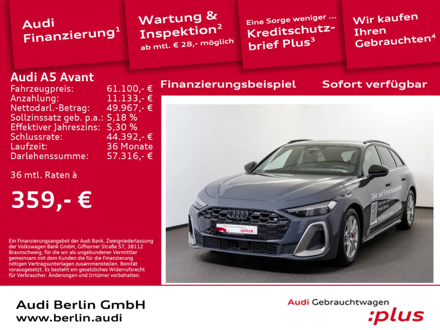 Audi A5 TDI quattro 150 kW S tronic Grau - 1