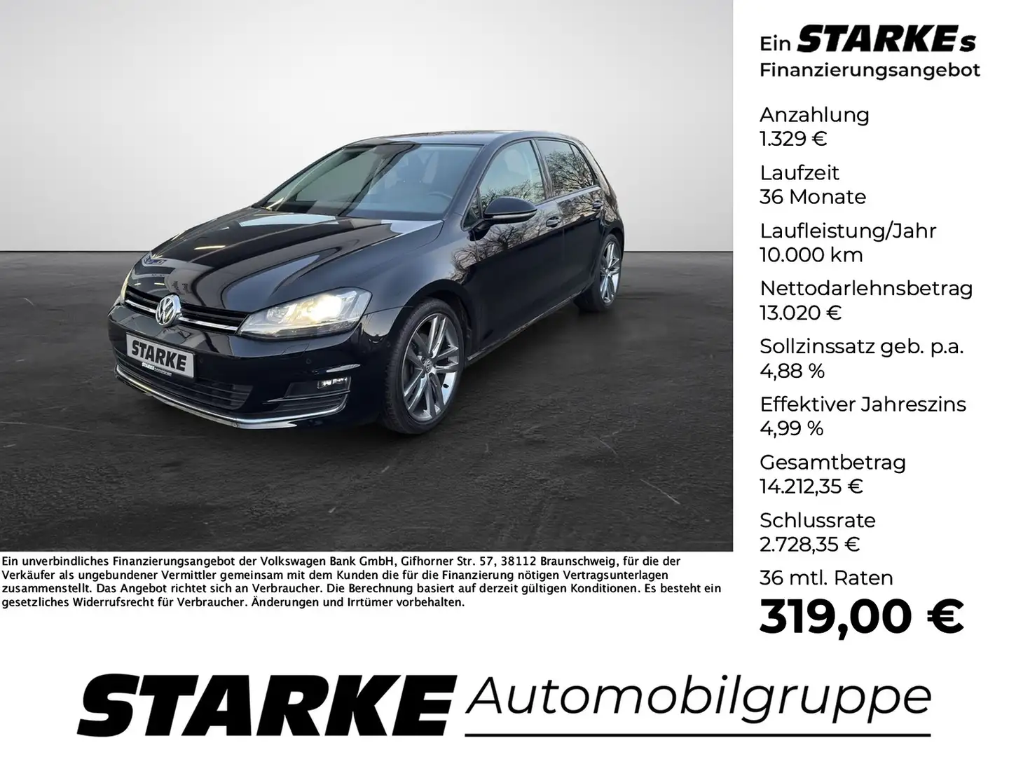 Volkswagen Golf VII 1.4 TSI DSG Highline Noir - 1