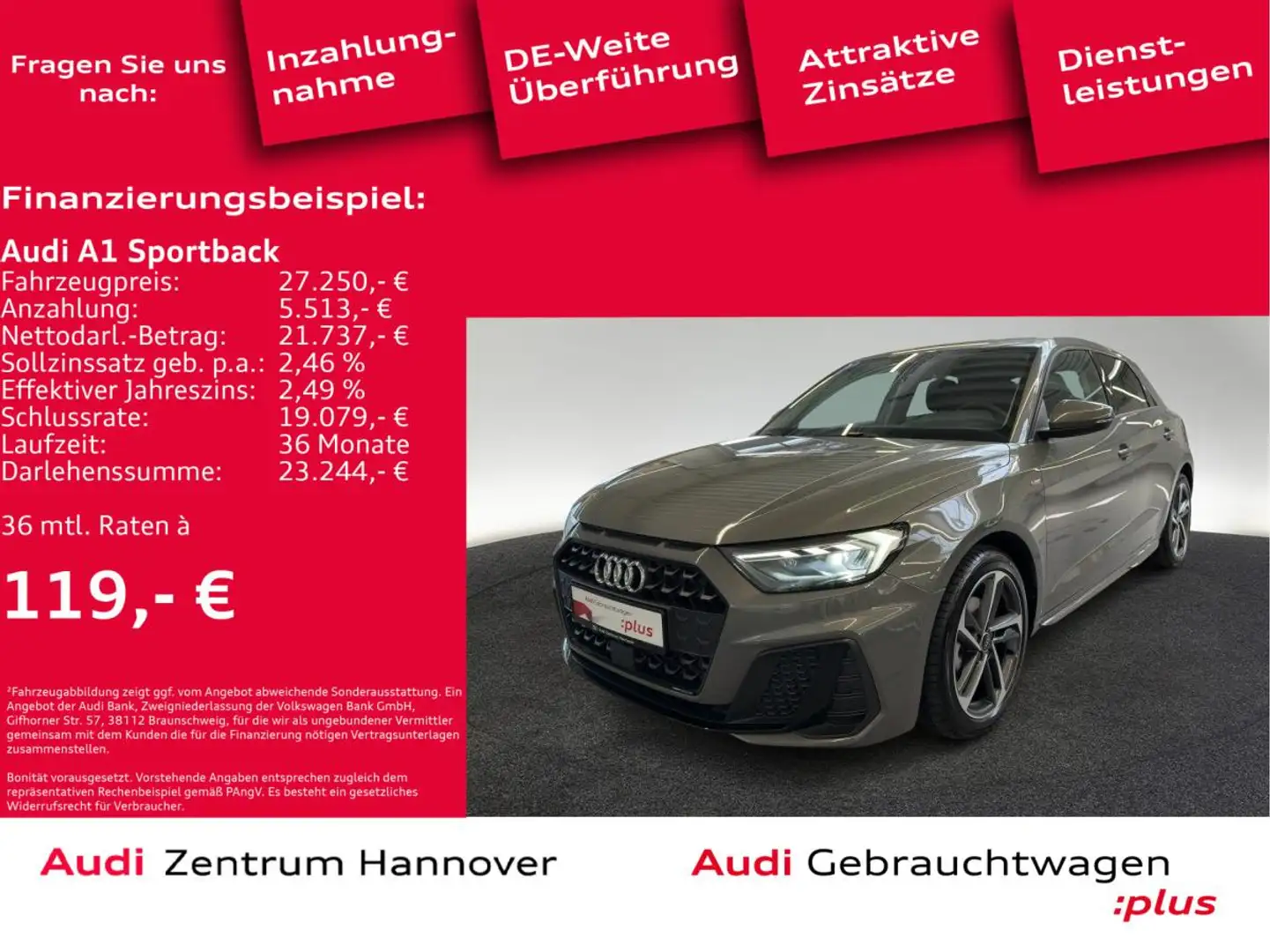 Audi A1 Sportback 30 TFSI Sline Leder Navi LED virtual Grau - 2