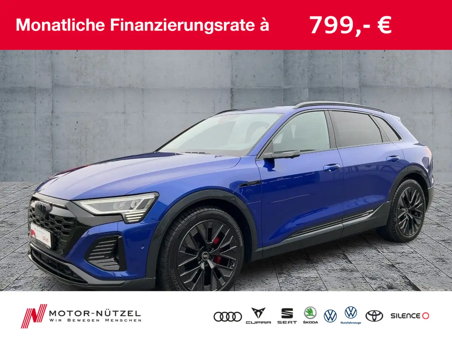 Audi Q8 e-tron 55 S-LINE MATRIX+NAVI+HuD+B&O+AIR+AHK Blau - 1