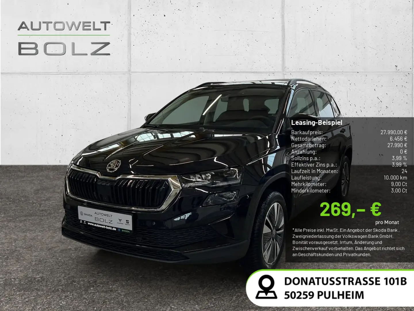 Skoda Karoq 1.0 TSI Drive SHZ KAMERA AHK MATRIX-LED Schwarz - 1