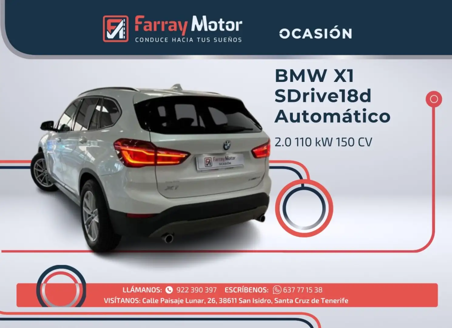BMW X1 sDrive 18dA Blanco - 2