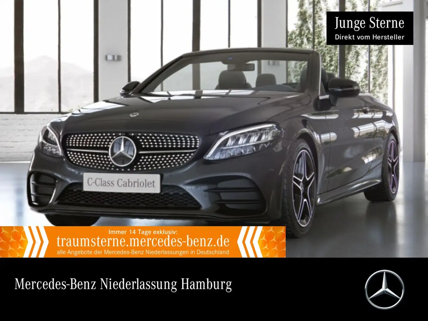 Mercedes-Benz C 200 Cabrio AMG+NIGHT+AHK+LED+KAMERA+SPUR+TOTW+9G Grau - 1