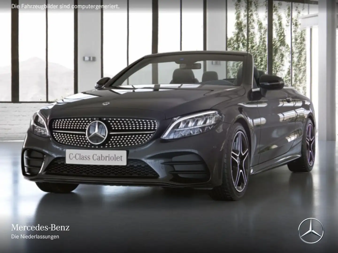 Mercedes-Benz C 200 Cabrio AMG+NIGHT+AHK+LED+KAMERA+SPUR+TOTW+9G Grau - 2