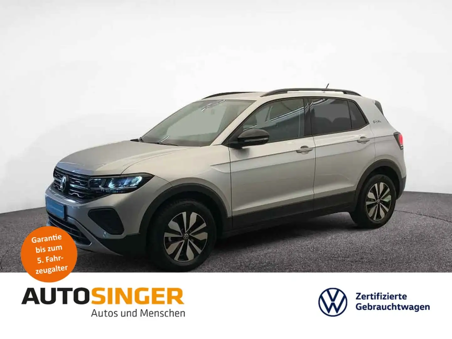 Volkswagen T-Cross Goal 1.0 TSI *LED*ACC*NAVI*PDC*SHZ*ALU* Zilver - 1