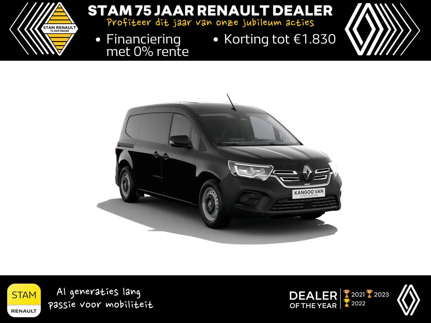 Renault Kangoo E-TECH L2H1 22kW 123 1AT Advance Automaat | Achteruitrijc Noir - 1