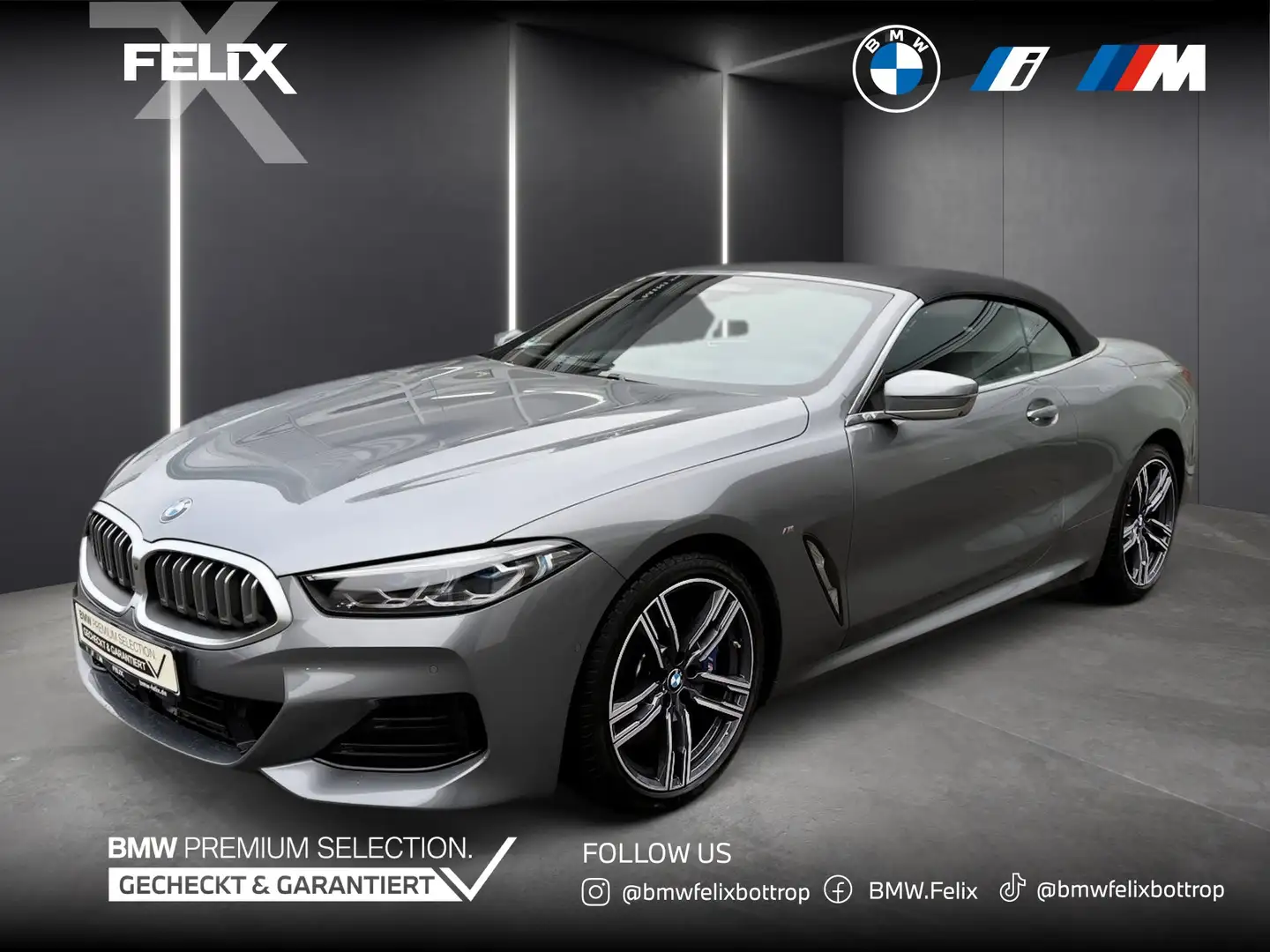 BMW 840 i Cabrio+M SPORTPAKET+LASER+DR.ASS. PRO DAB Grau - 1