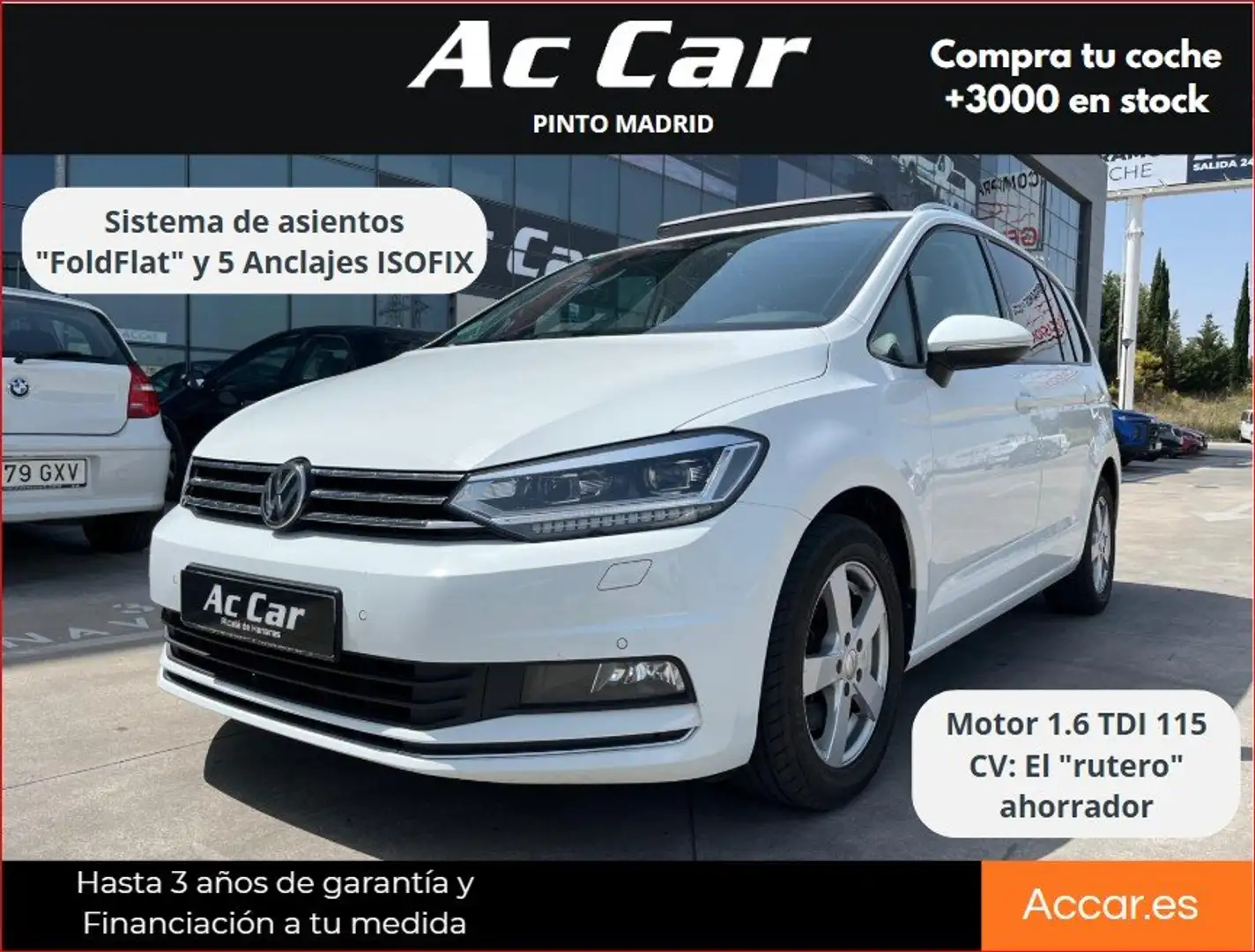 Volkswagen Touran Advance 1.6 TDI 85kW (115CV) Blanco - 1