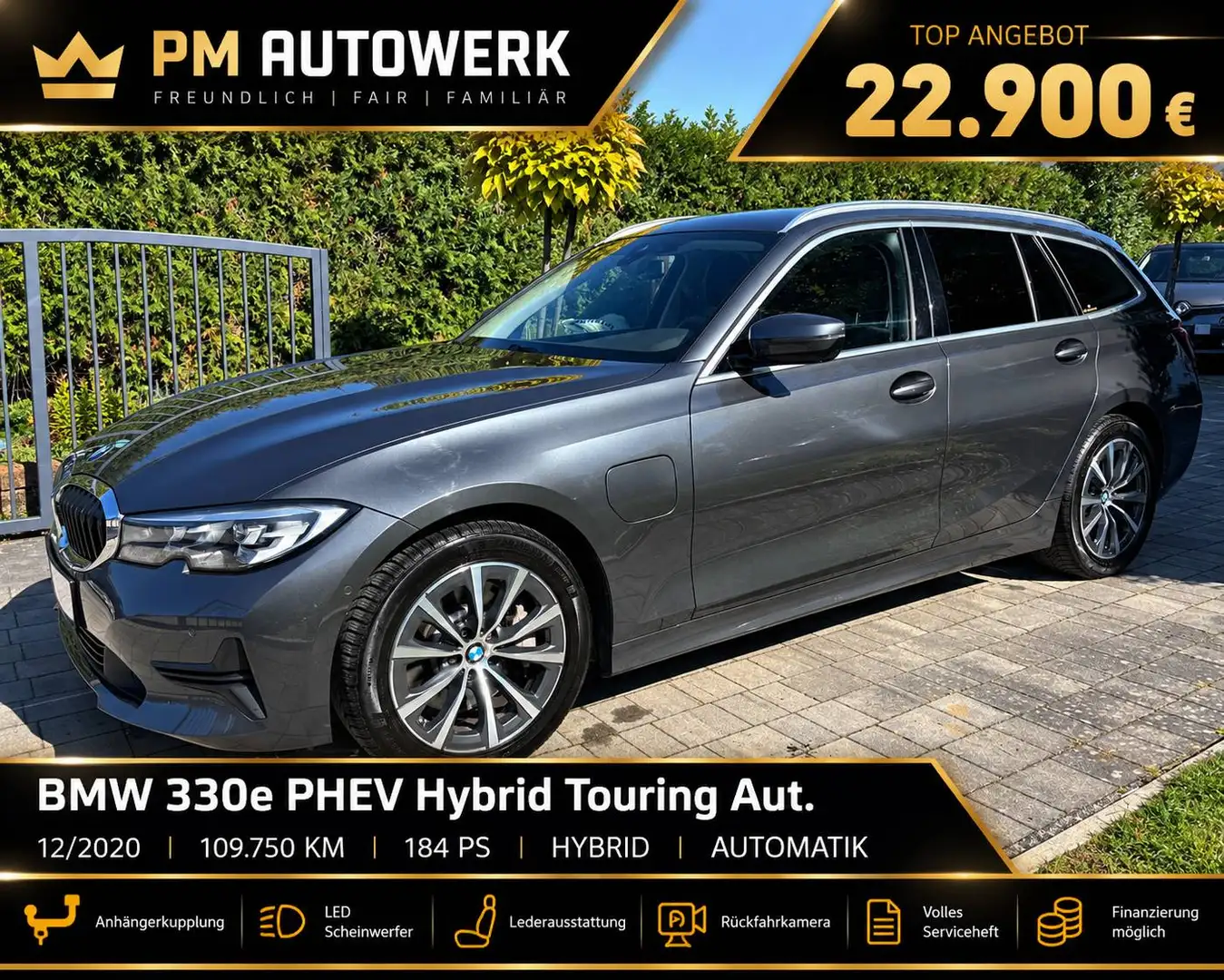BMW 330 330e Advantage PHEV Touring Aut. *AHK*Leder* Grau - 1