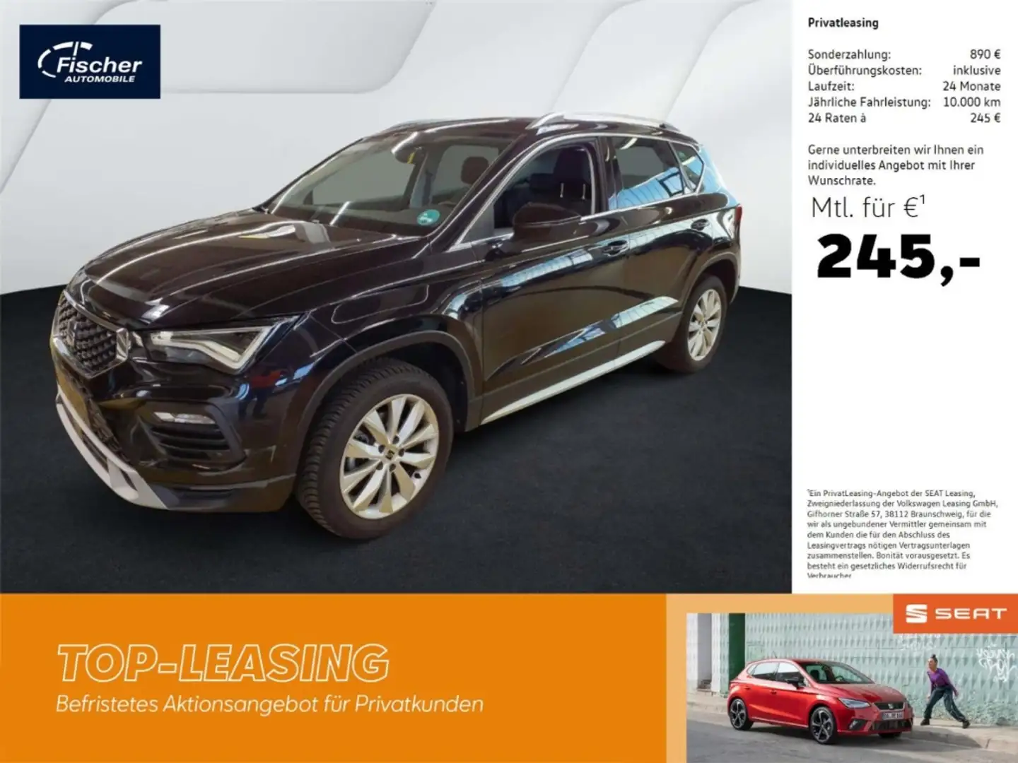 SEAT Ateca 1.5 TSI DSG Xperience AHK/NAV/VIRTUAL/ACC Schwarz - 1