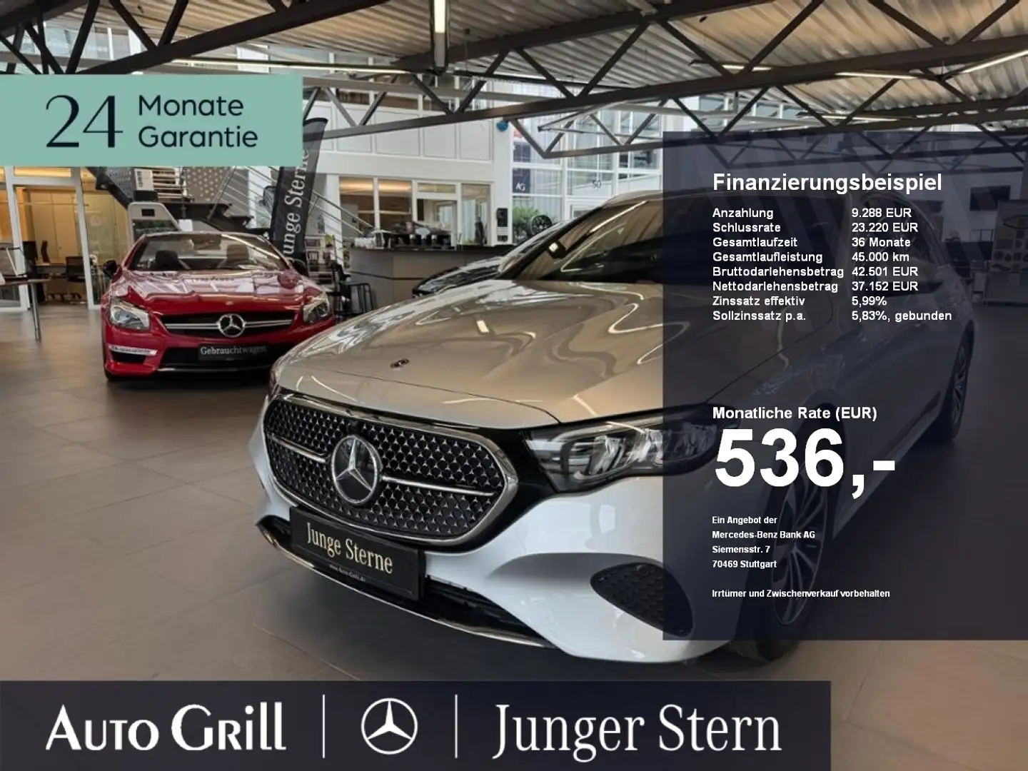 Mercedes-Benz E 220 d T Avantgarde Burm4D AHK Privac Distronic Silber - 1