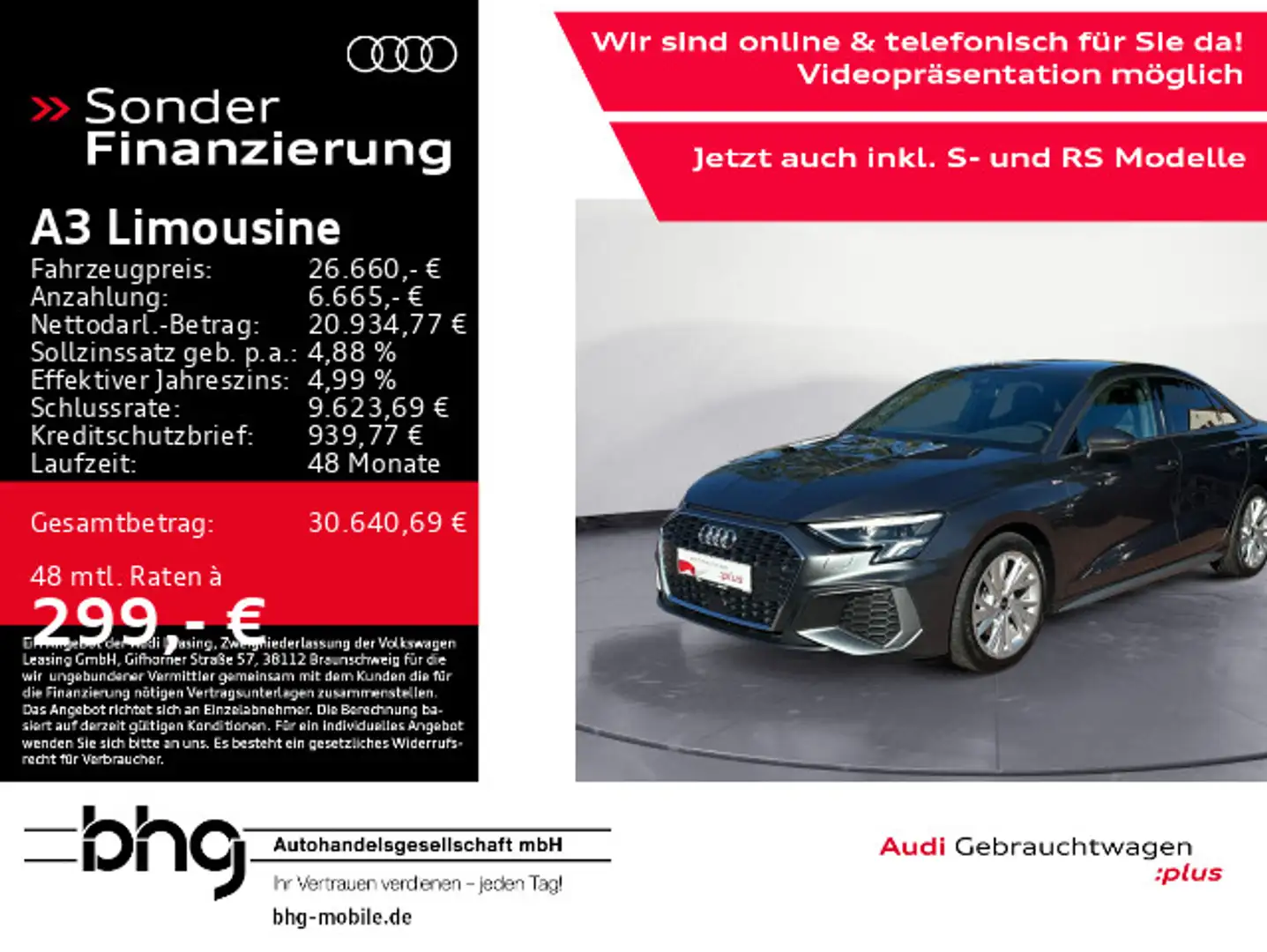 Audi A3 35 TFSI S-line LED/AHK/Navi/Assist/ Grau - 1