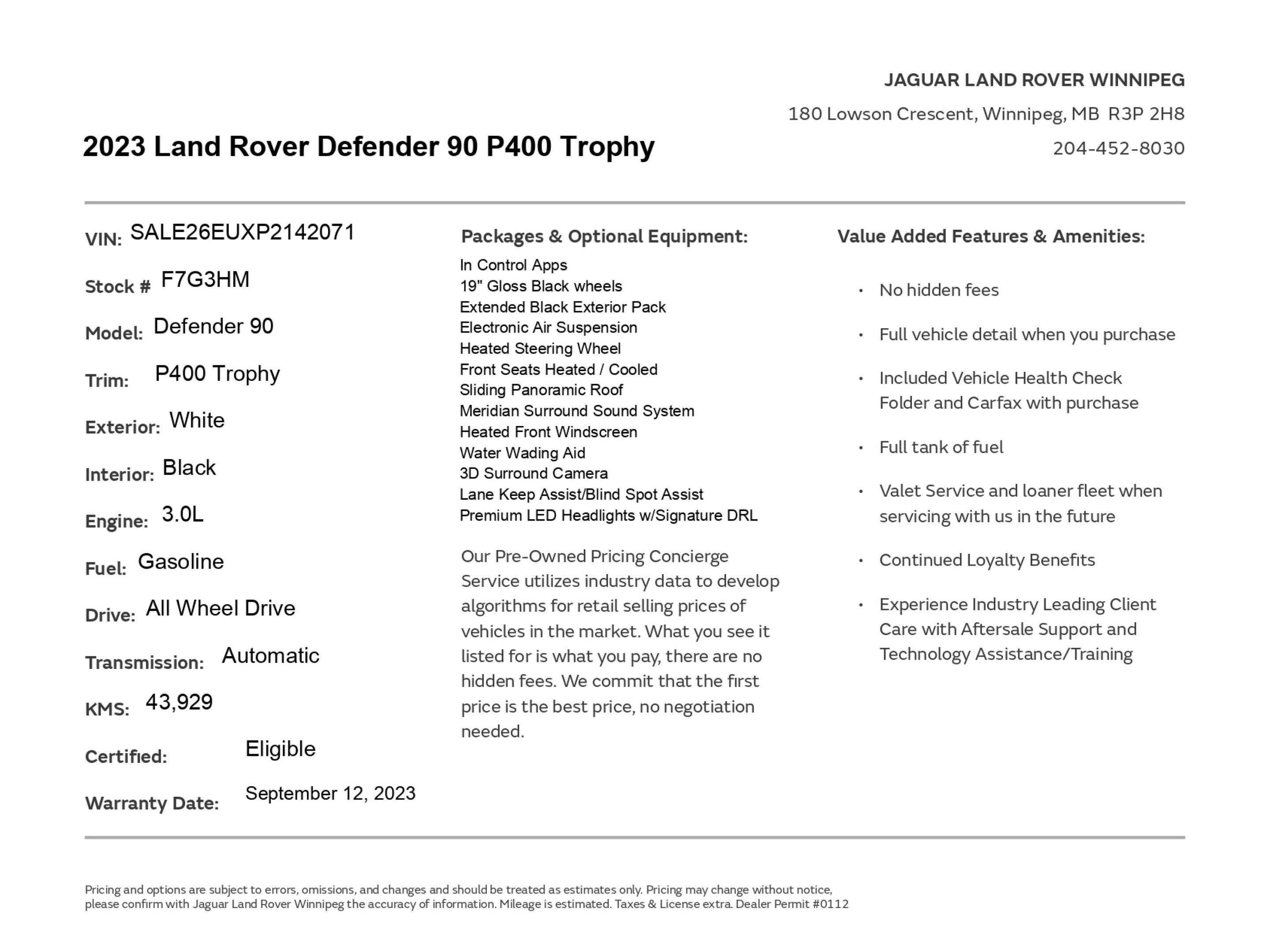 2023 Land Rover Defender 90 Rare Trophy Edition | Local alt 2