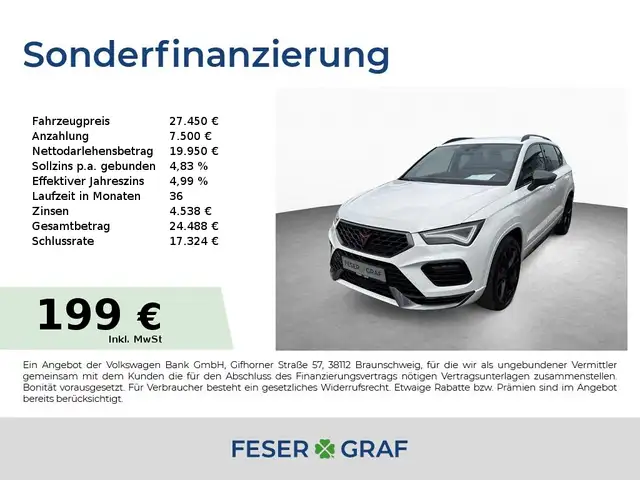 CUPRA Ateca 2.0 TSI VZ 4DRIVE DSG 19" AHK NAVI SHZ