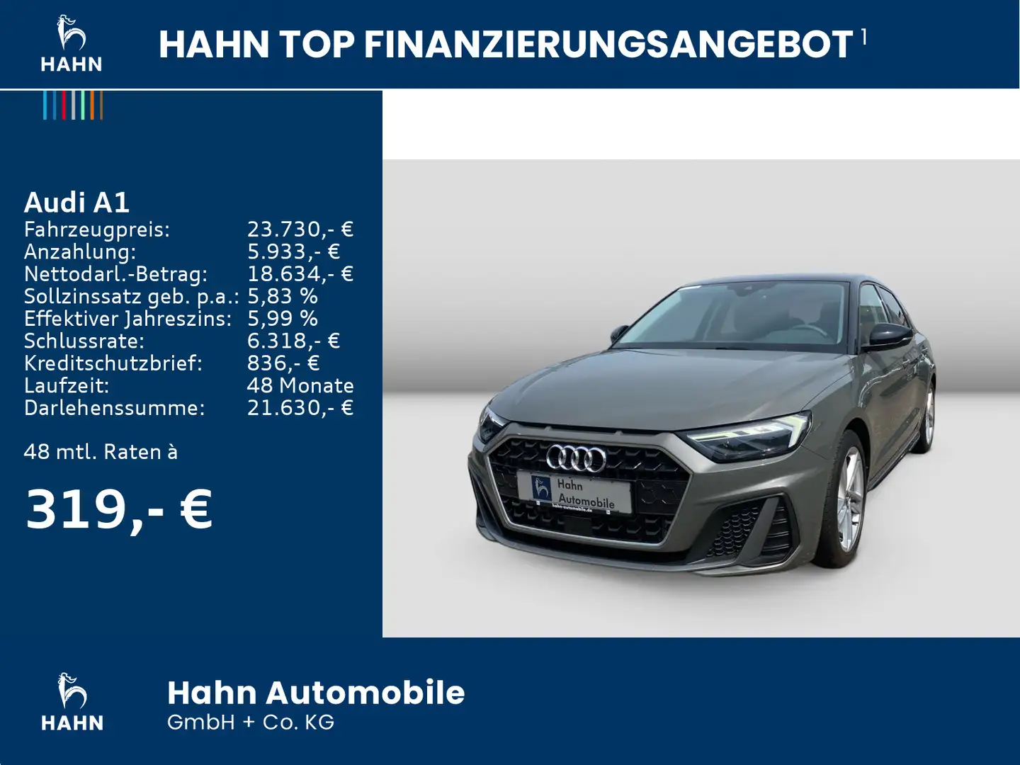 Audi A1 35 Sportback 1,5 TFSI S line Grau - 2