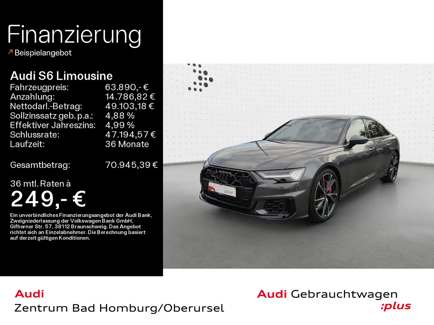 Audi S6 3.0 TDI quattro*HD Matrix*Pano*Rück Grau - 1