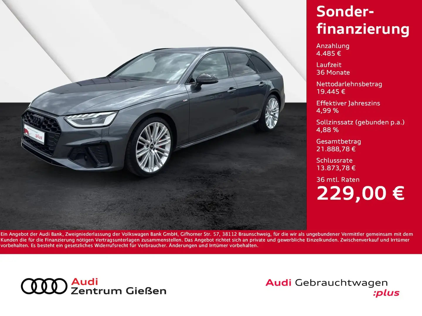 Audi A4 Avant 40 TDI S line competition plus Black Navi Gris - 1