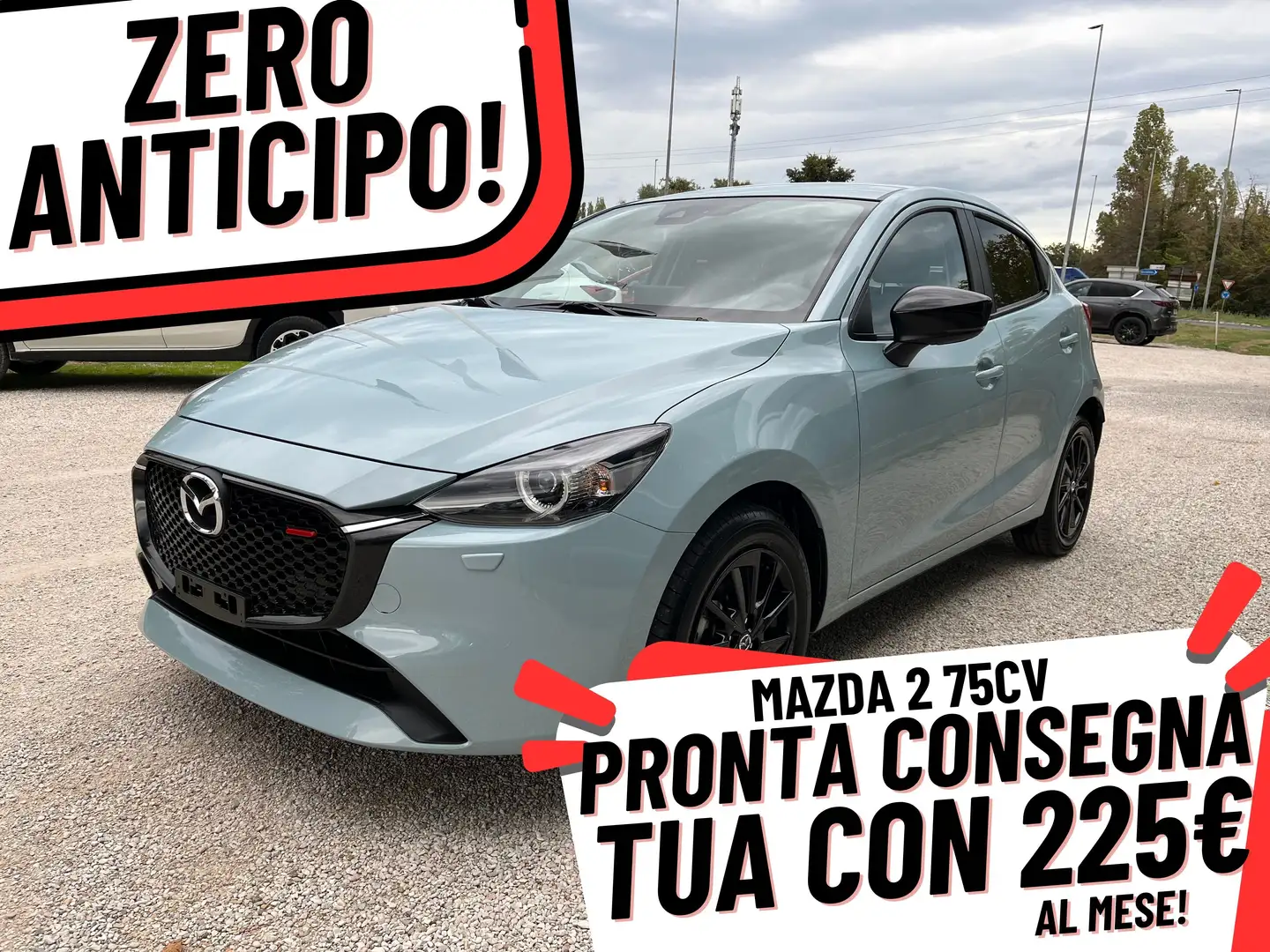 Mazda 2 NEOPATENTATI TUTTO COMPESO 0 ACCONTO 225€/MESE Grigio - 2