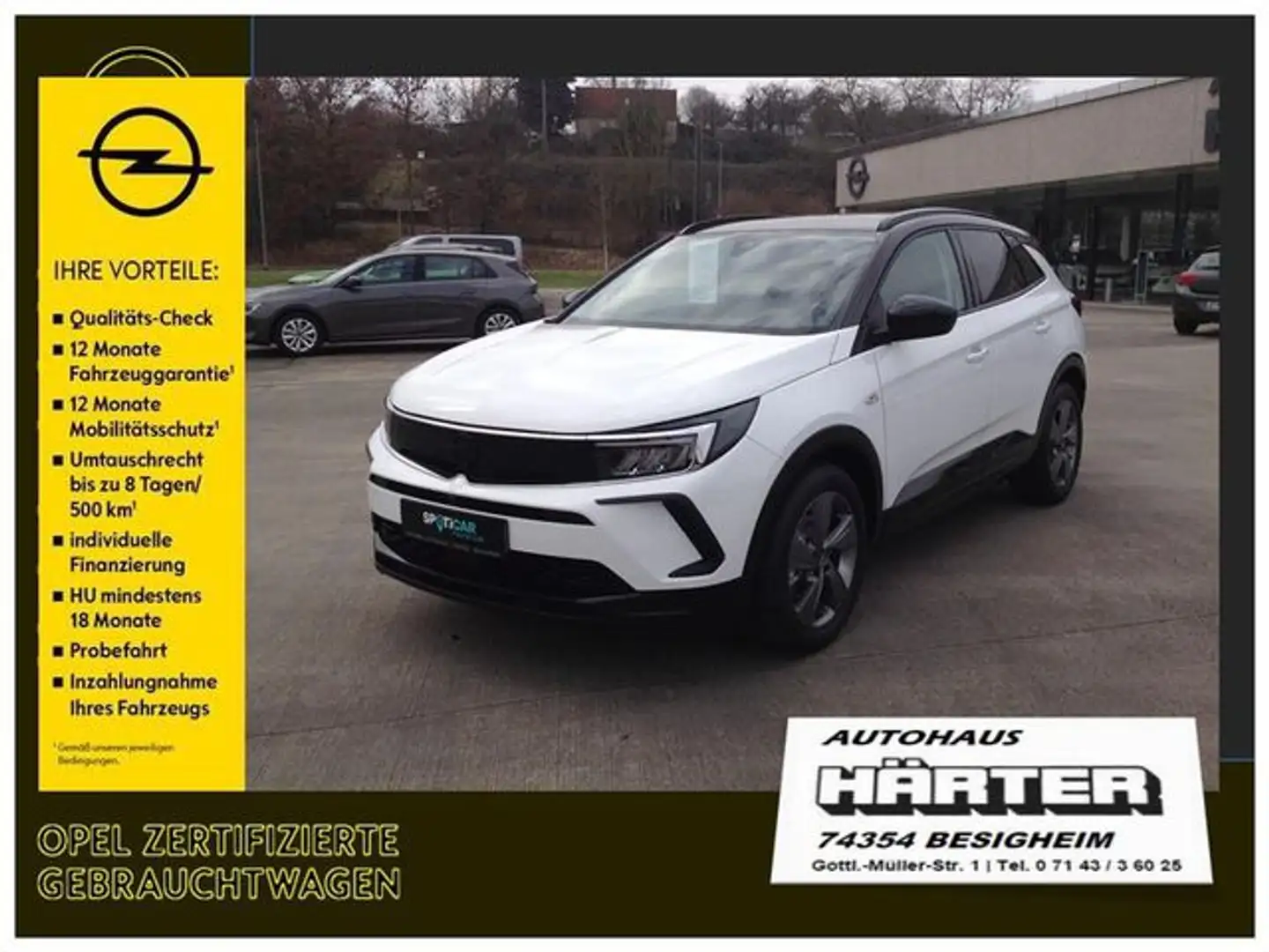 Opel Grandland 1.2 Turbo GS Line Navi Kamera AHK PDC V H SHZ LHZ Weiß - 1