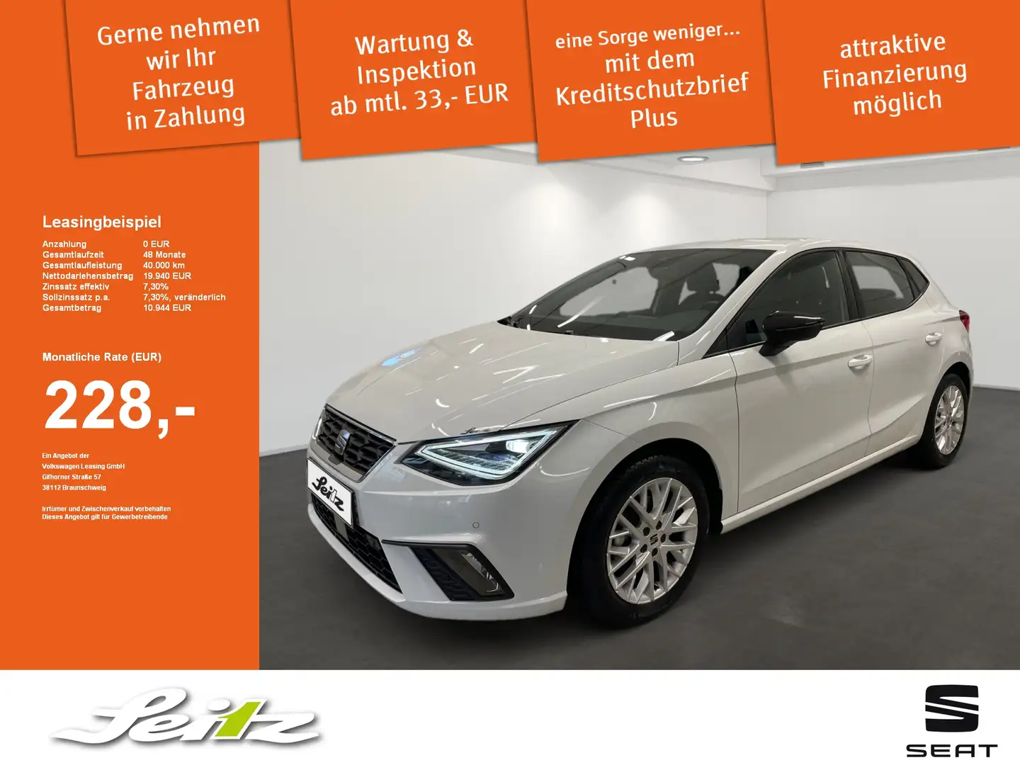 SEAT Ibiza FR 1.0 TSI DSG FR *LED*KAMERA*SITZH* Wit - 1