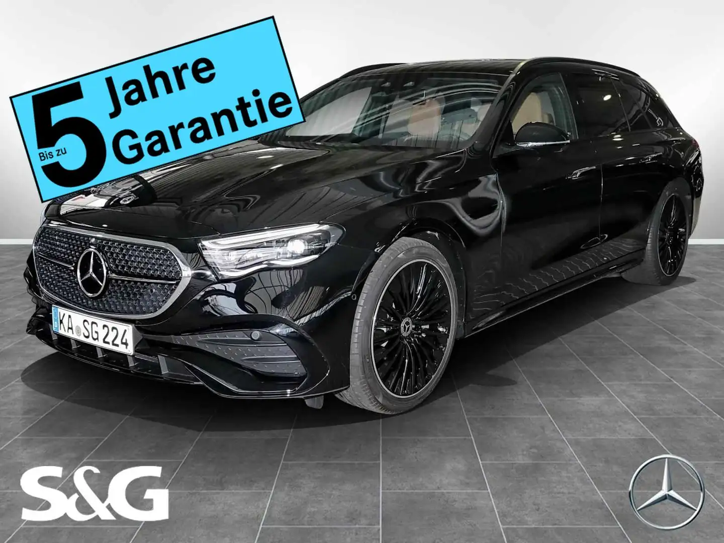 Mercedes-Benz E 220 d T AMG Night+MBUX+360°K+Pano+Standhei+AHK Schwarz - 1