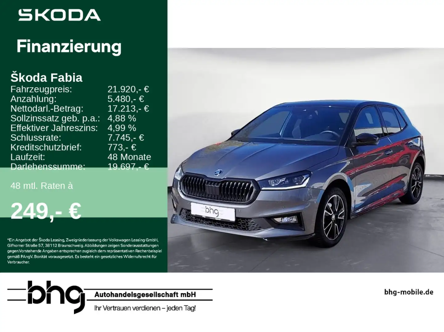 Skoda Fabia 1.0 TSI DSG *MONTE CARLO* *ACC*LED*KAMERA* Grau - 1