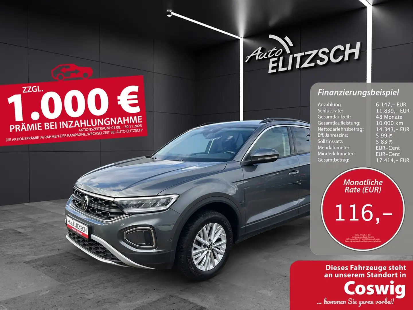 Volkswagen T-Roc TSI Life LED Navi AID Park-assist SH Grau - 1