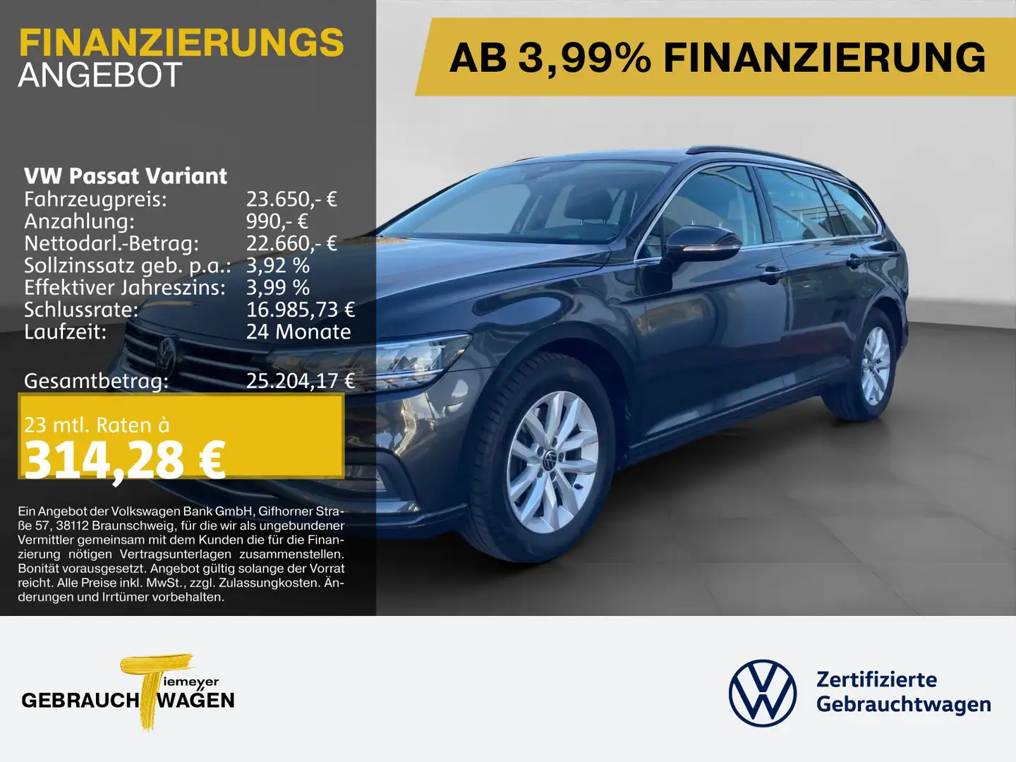 Volkswagen Passat Variant 2.0 TDI DSG AHK ERGO NAVI-PRO LED Grau - 1