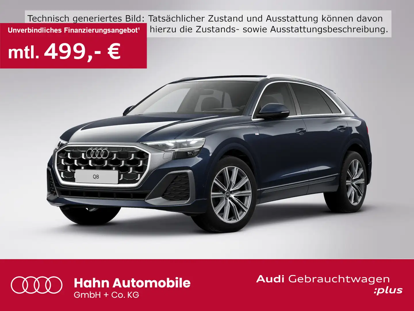 Audi Q8 50 TDI Tiptronic quattro Matrix AHK Pano 360° Blau - 1
