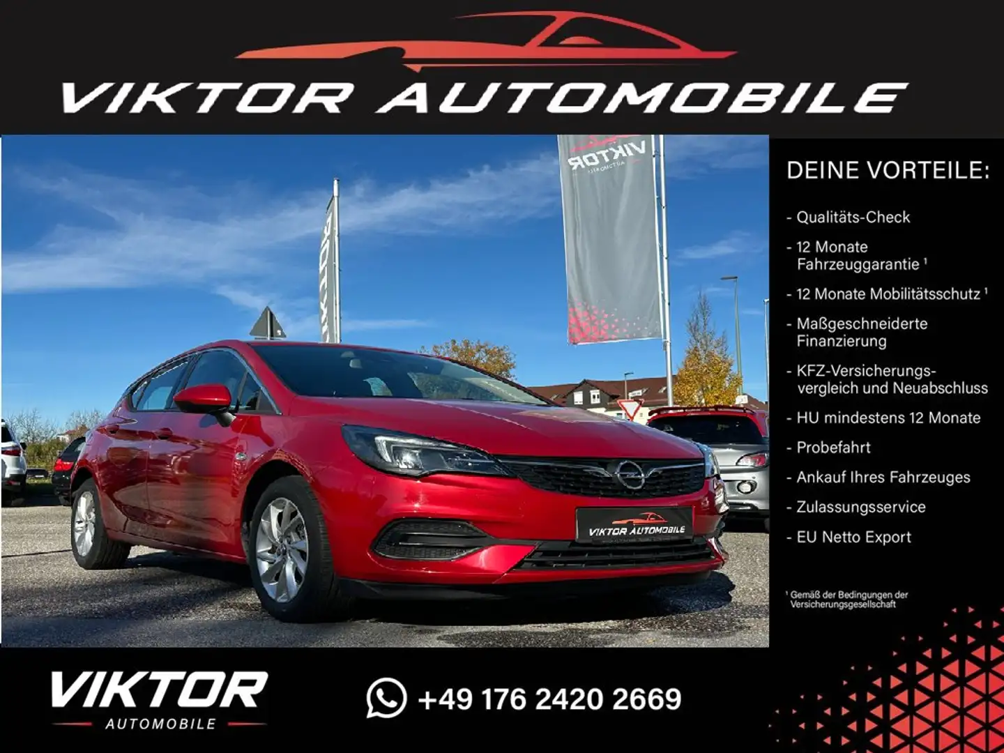 Opel Astra 1.5 Diesel "Elegance" Start/Stop KLIMAAUTOMATIK Rot - 1