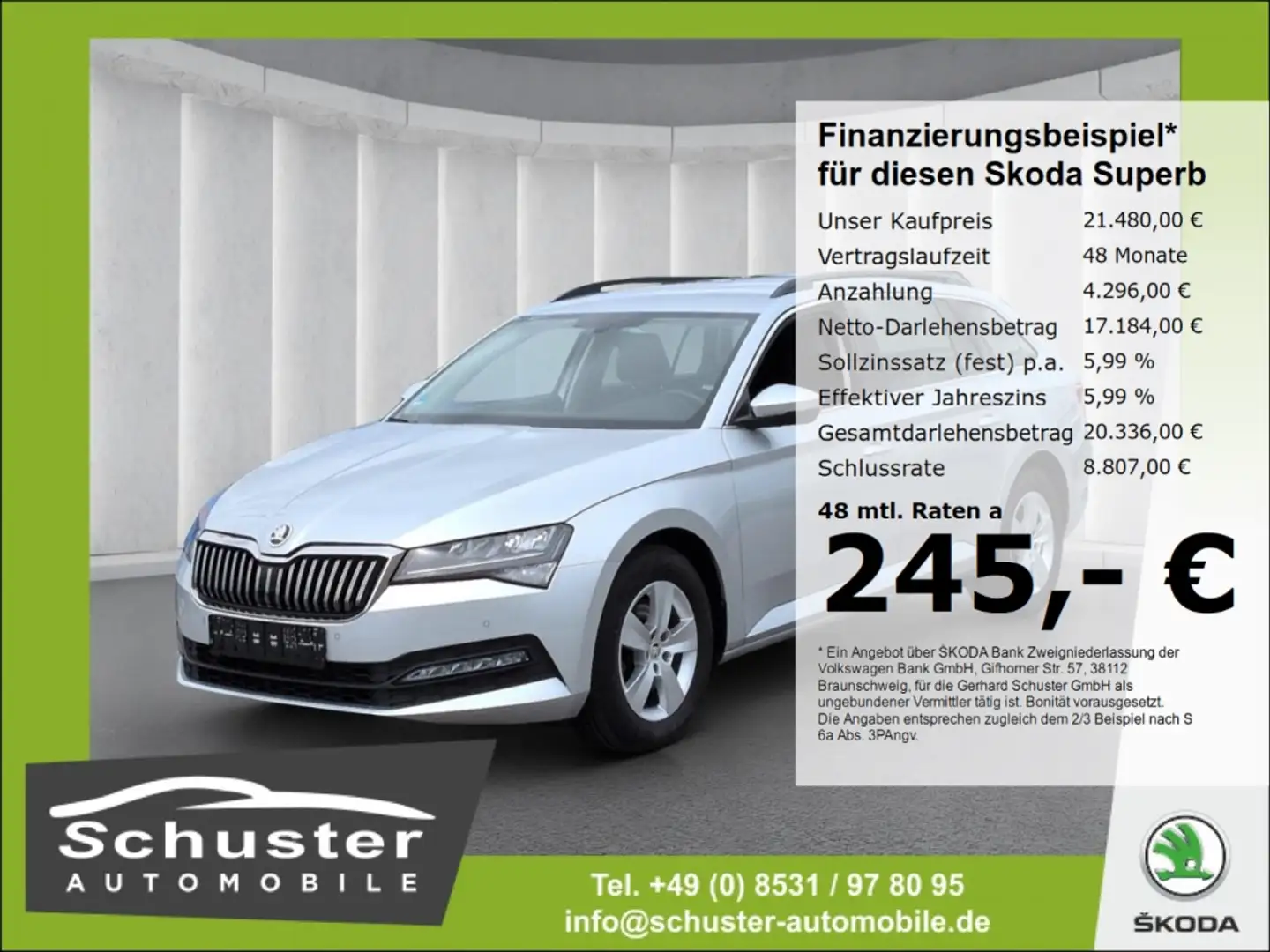 Skoda Superb Combi 2.0TDI*DSG LED R-Kam Navi digCockp Argent - 1
