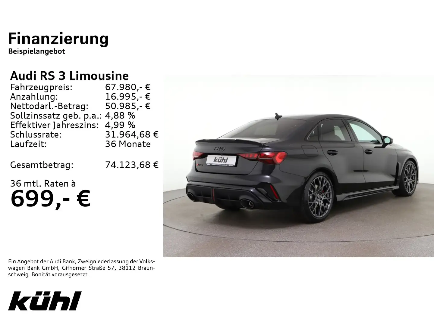 Audi RS3 19' 280 km/h RS-Sportabg. Matrix Schwarz - 2