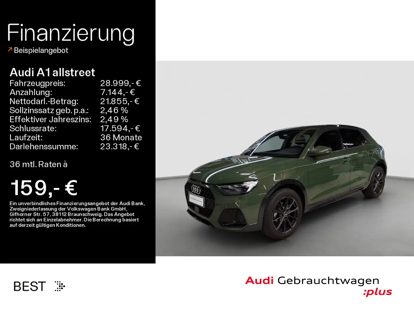 Audi A1 30 TFSI S-LINE*NAVI-PLUS*LED*VIRTUA Grün - 1