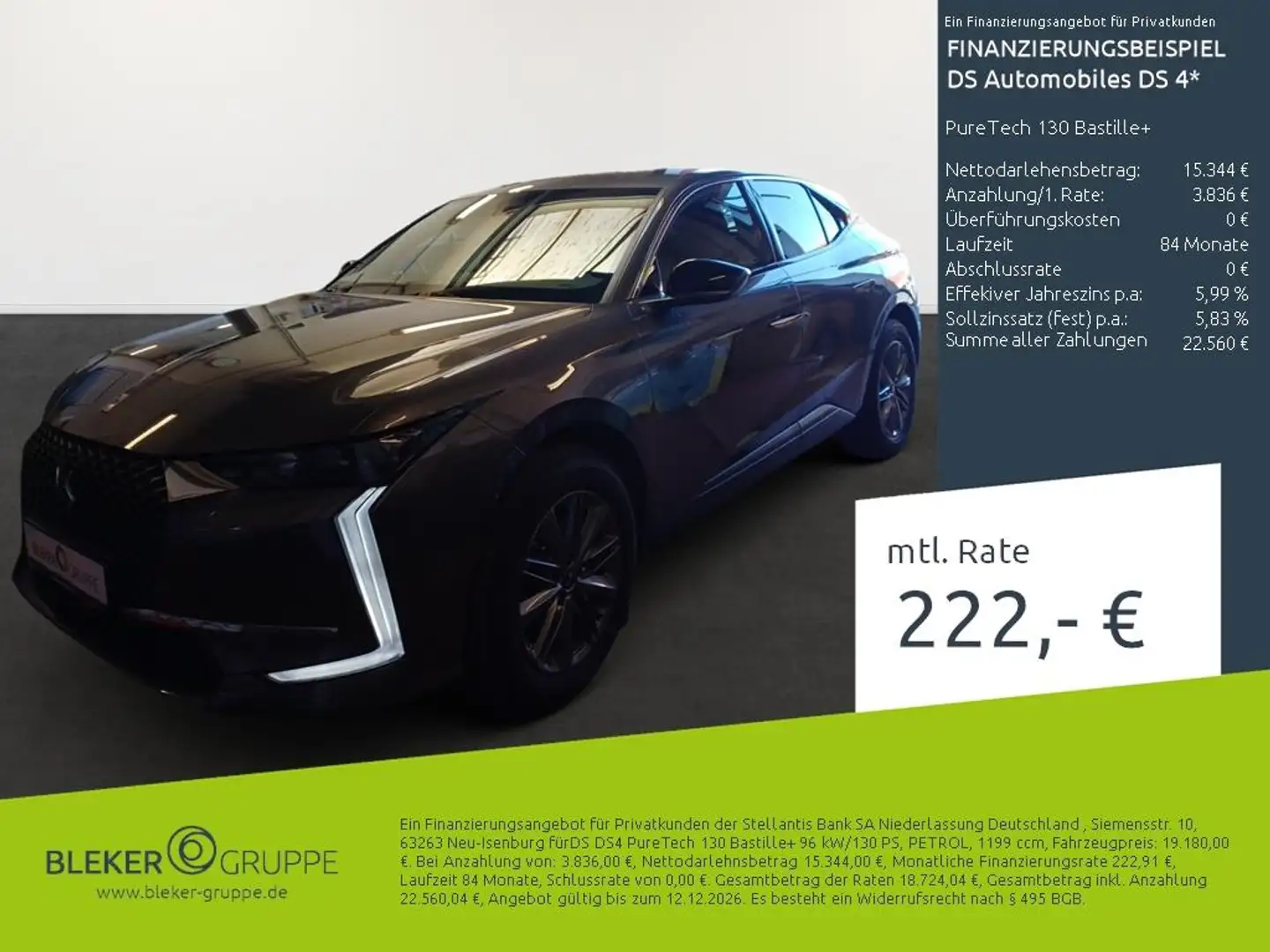 DS Automobiles DS 4 PureTech 130 Bastille+ Gris - 1