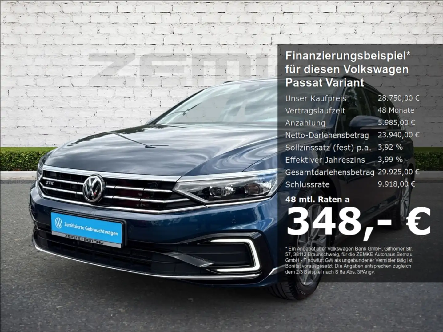 Volkswagen Passat Variant 1.4 TSI GTE AHK-klappbar Navi Digitales Cockpit Ma Blu/Azzurro - 1