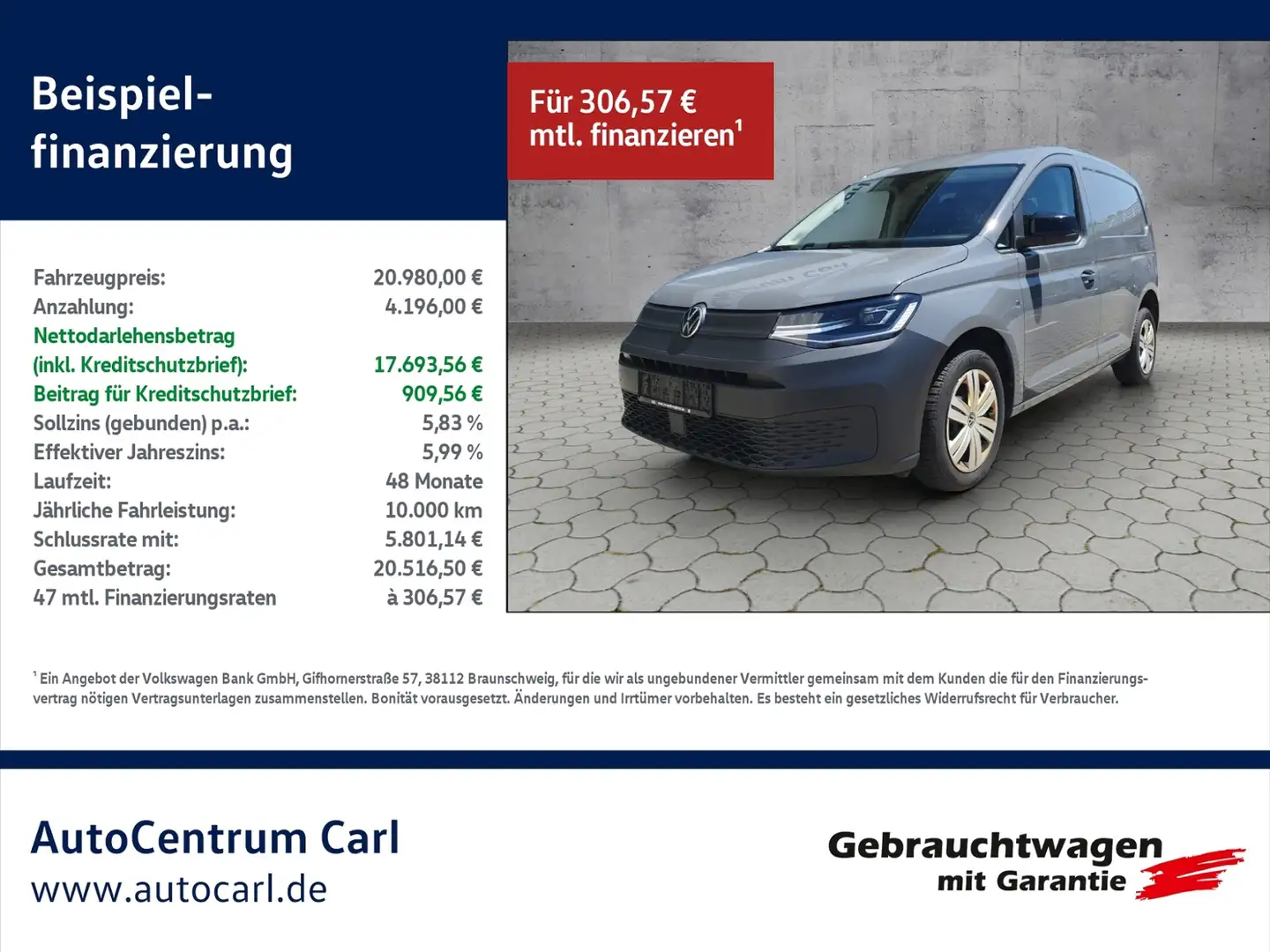 Volkswagen Caddy Cargo EcoProfi 2.0TDI 4Motion AHK/SHZ/Lader Grijs - 1