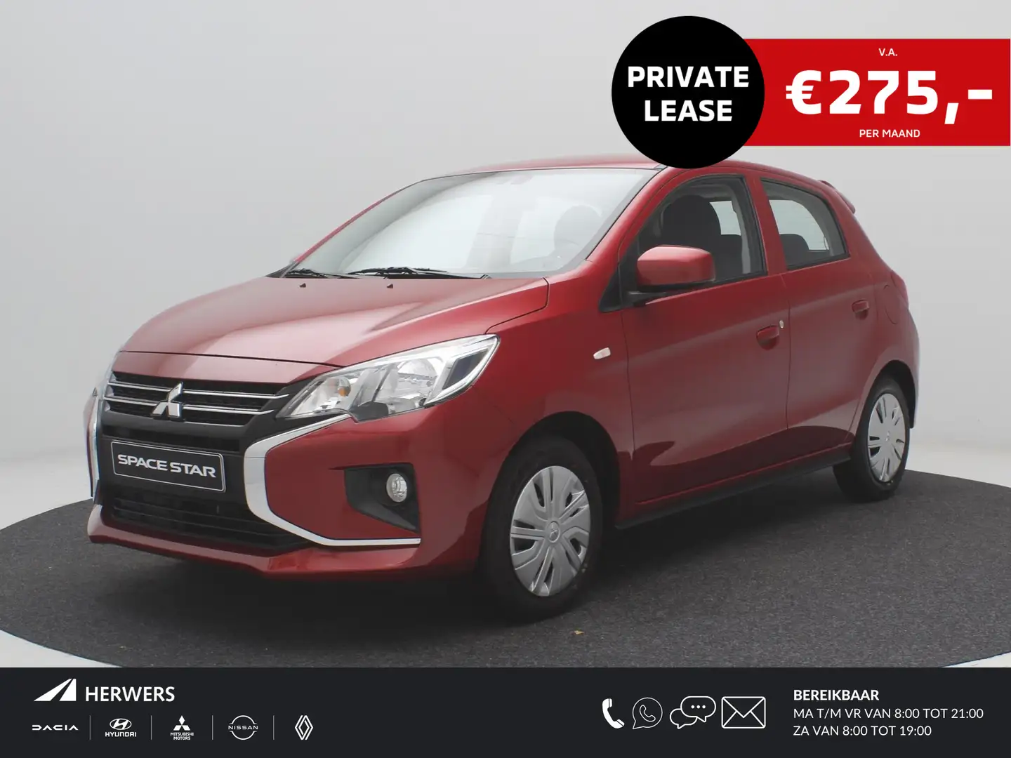 Mitsubishi Space Star 1.2 Connect+ / € 275,-* Private Lease Actie / Kort Rood - 1