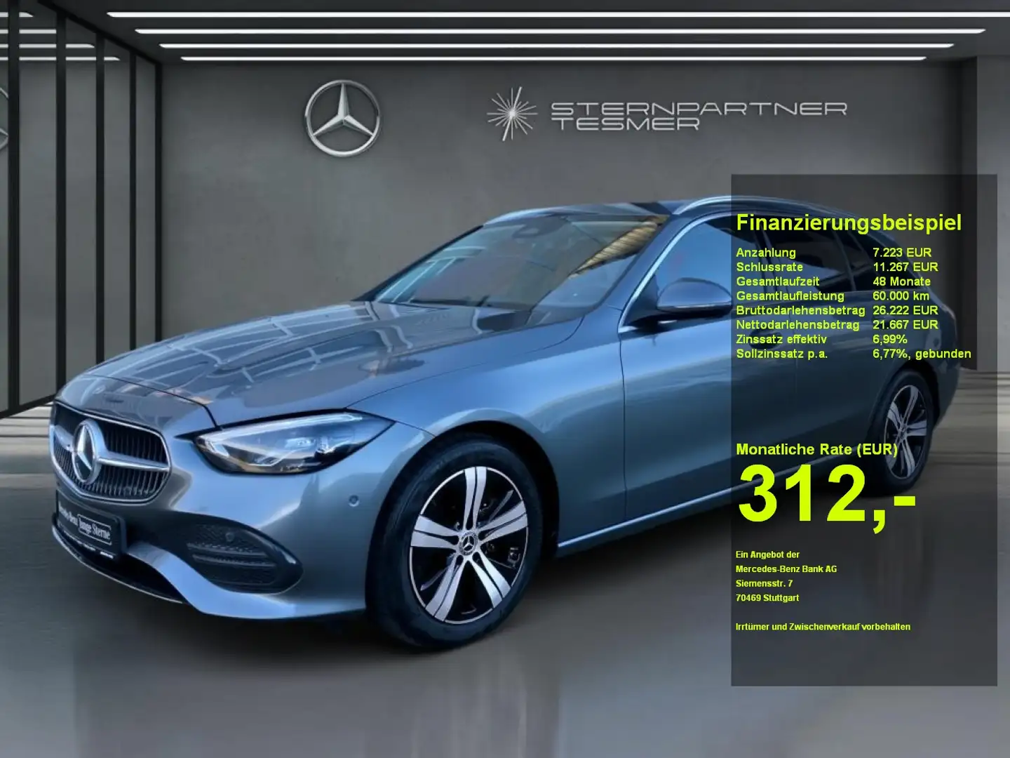 Mercedes-Benz C 220 d 4M T StHz AHK Memo-P Agility-C RFK MBUX Gris - 1