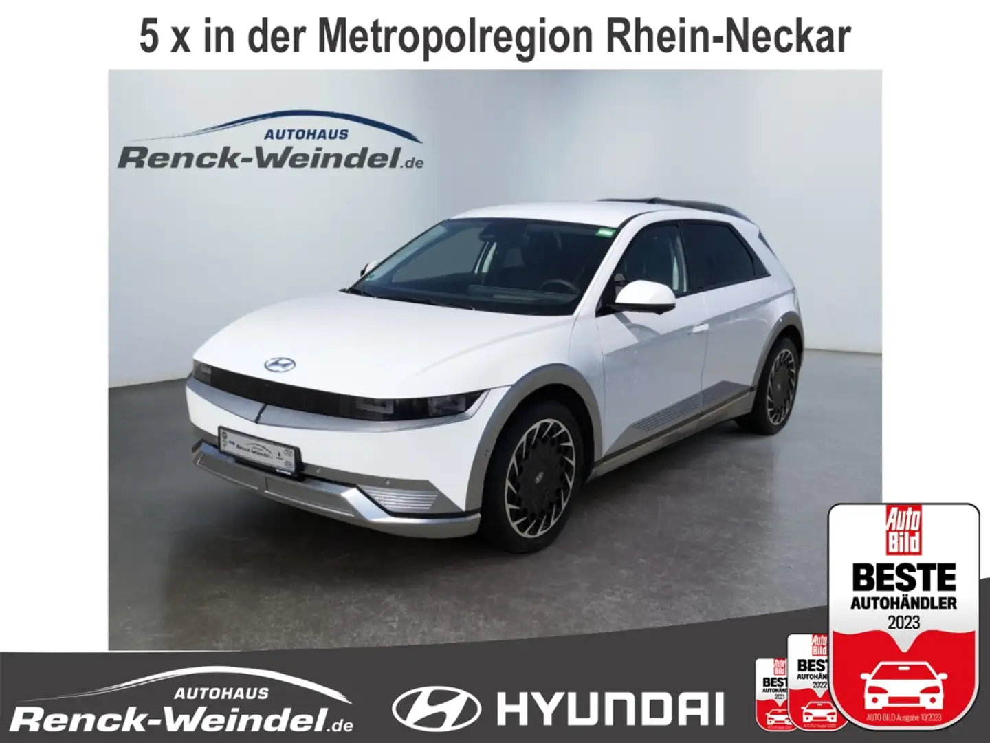 Hyundai IONIQ 5 Uniq 72.6 kW Allrad HUD El. Fondsitzverst. Navi Le Fehér - 1