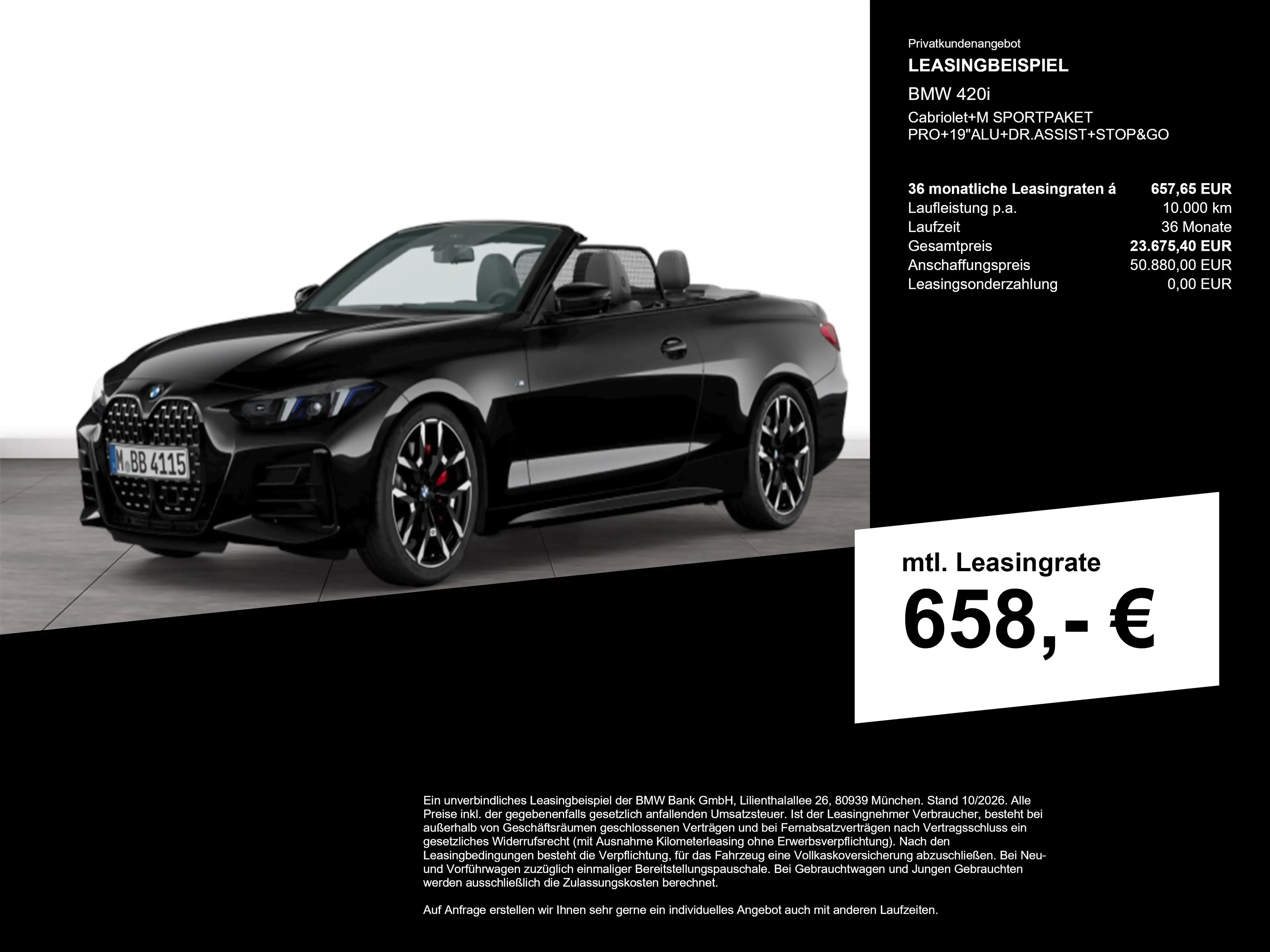 BMW 420 i Cabriolet+M SPORTPAKET PRO+19"ALU+DR.ASSIST+STOP — photo 3