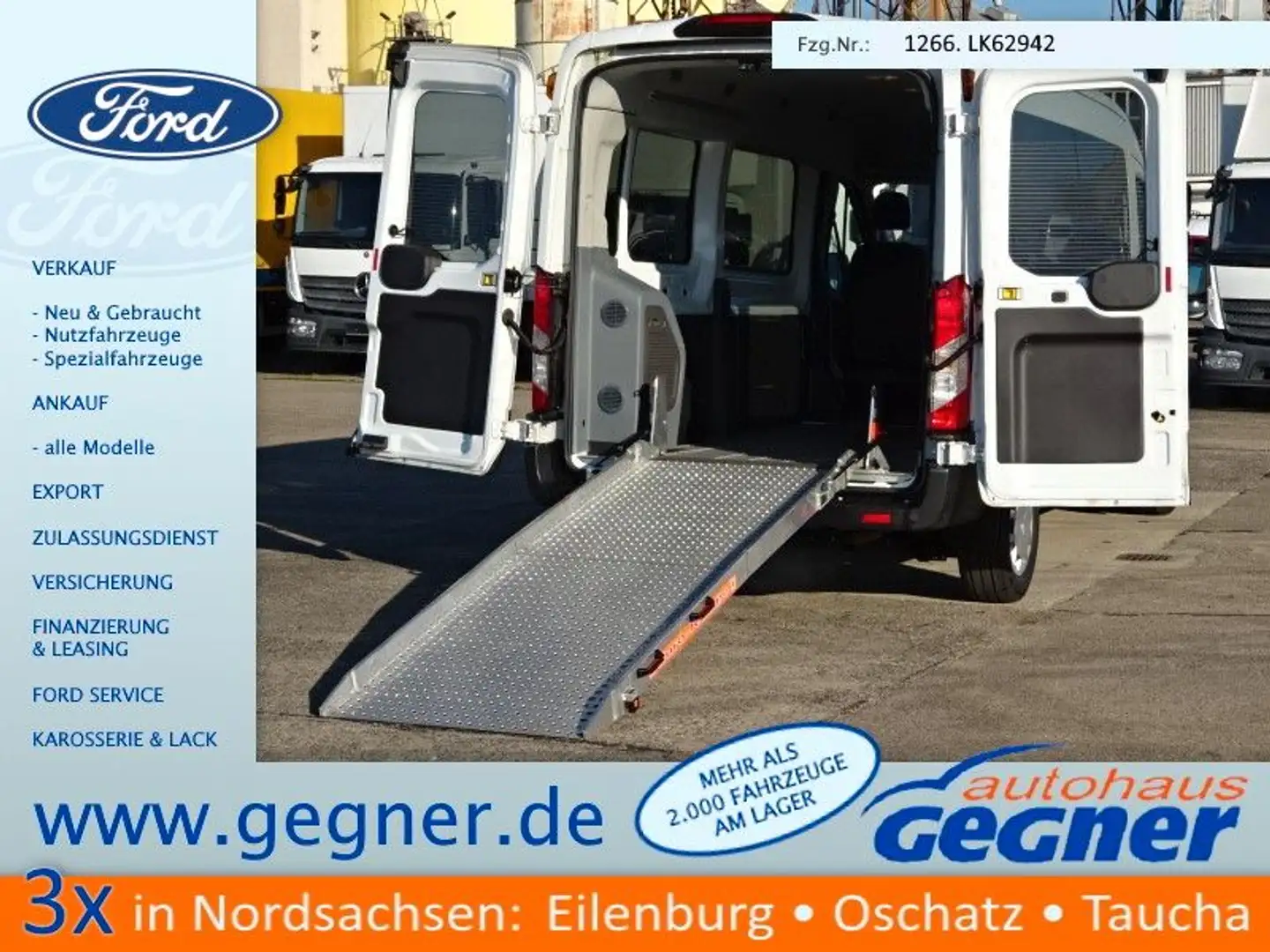 Ford Transit Kombi 350 L3H2 Trend Rampe Flexboden KMP Blanc - 1