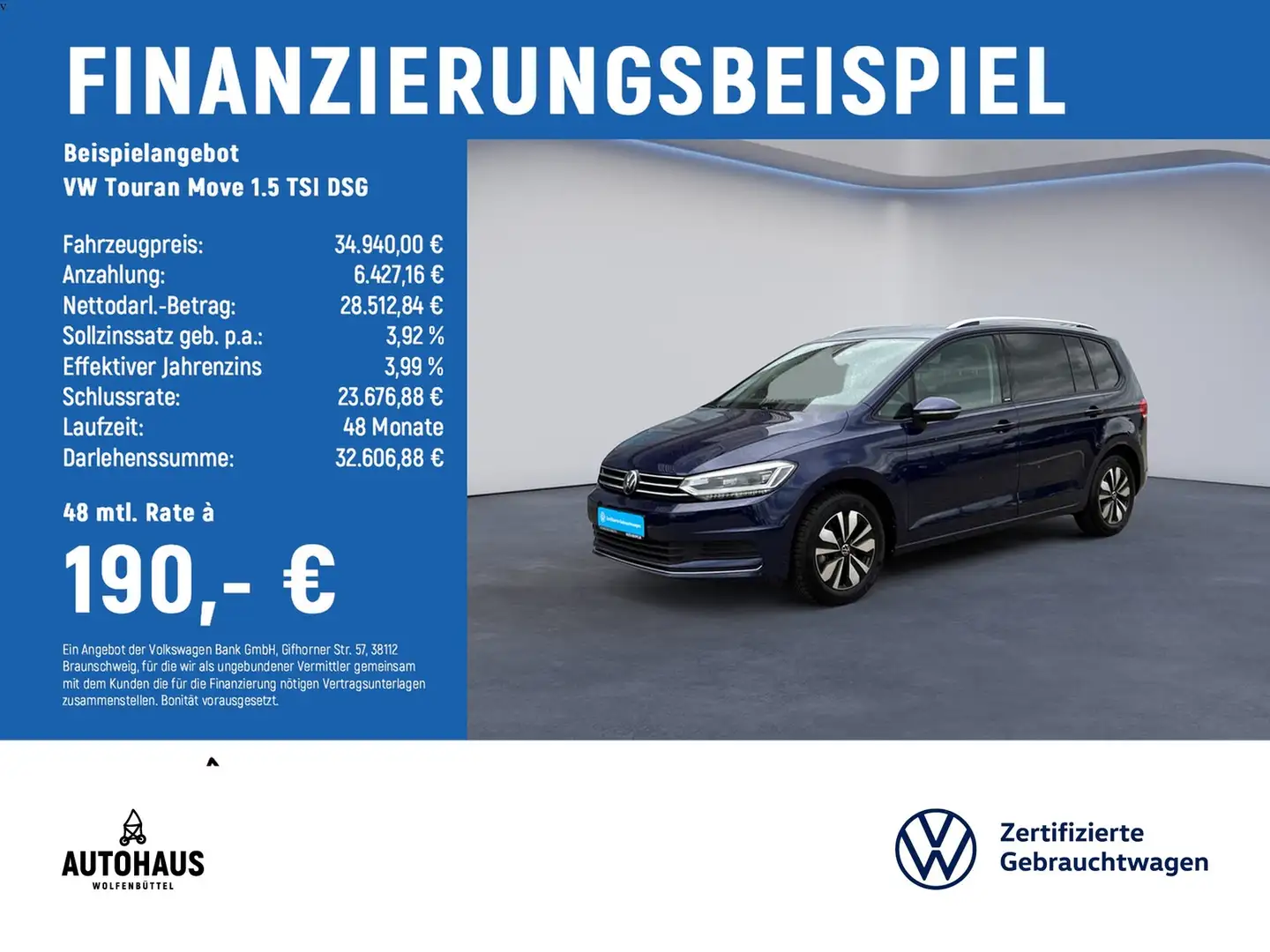 Volkswagen Touran Move 1.5 TSI DSG 7-SITZER IQ NAV STANDH Azul - 2
